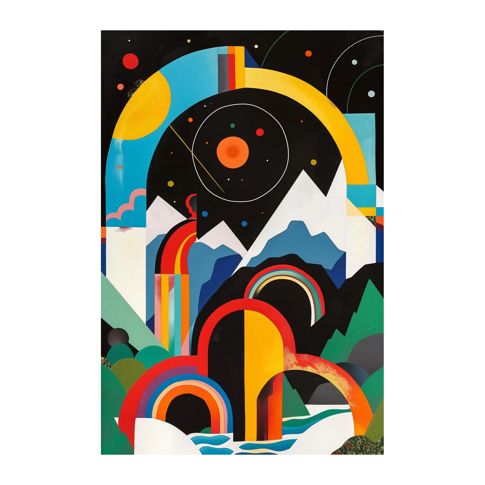 Vibrant Abstract Landscape Wall Art
