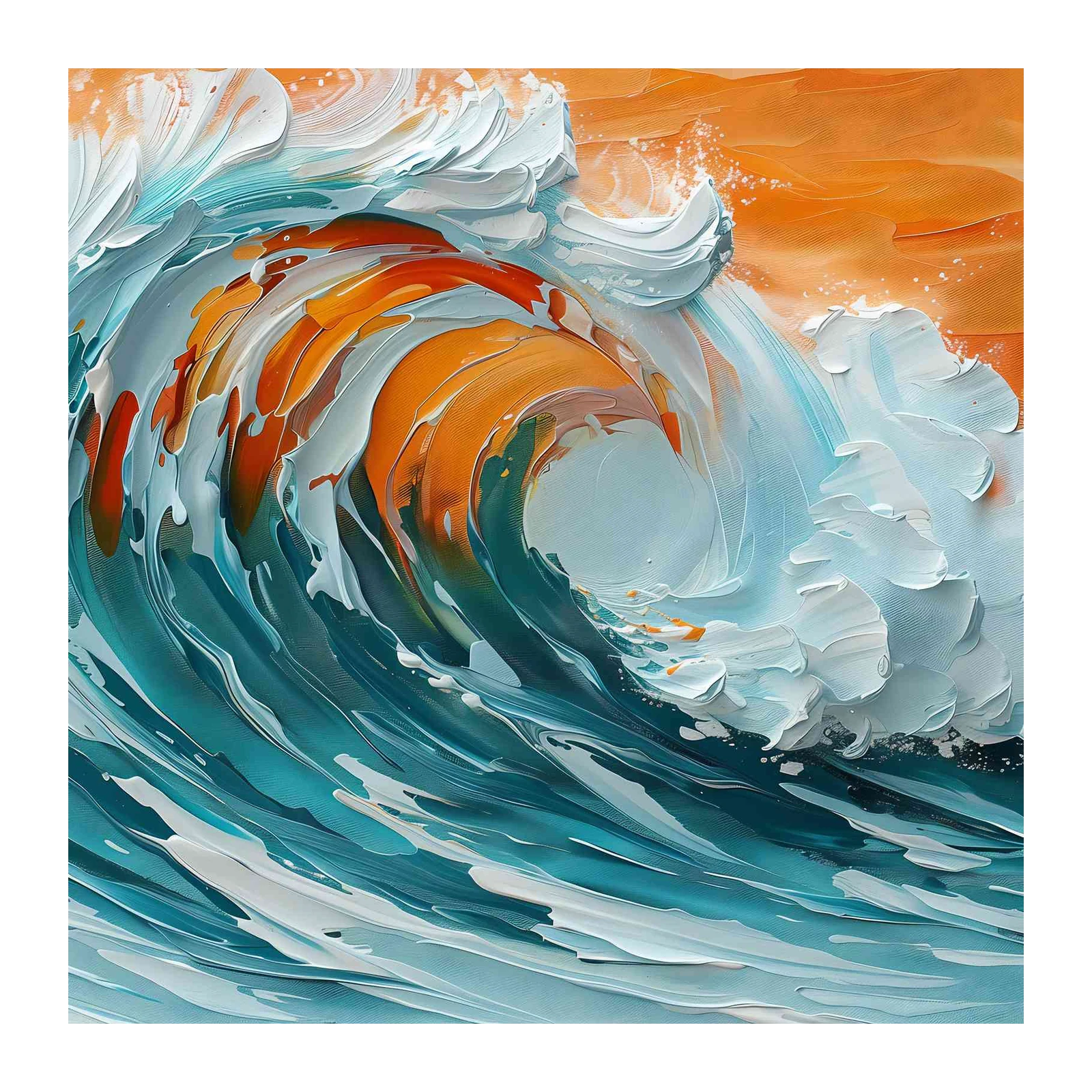 Vibrant Ocean Wave Textured Wall Art