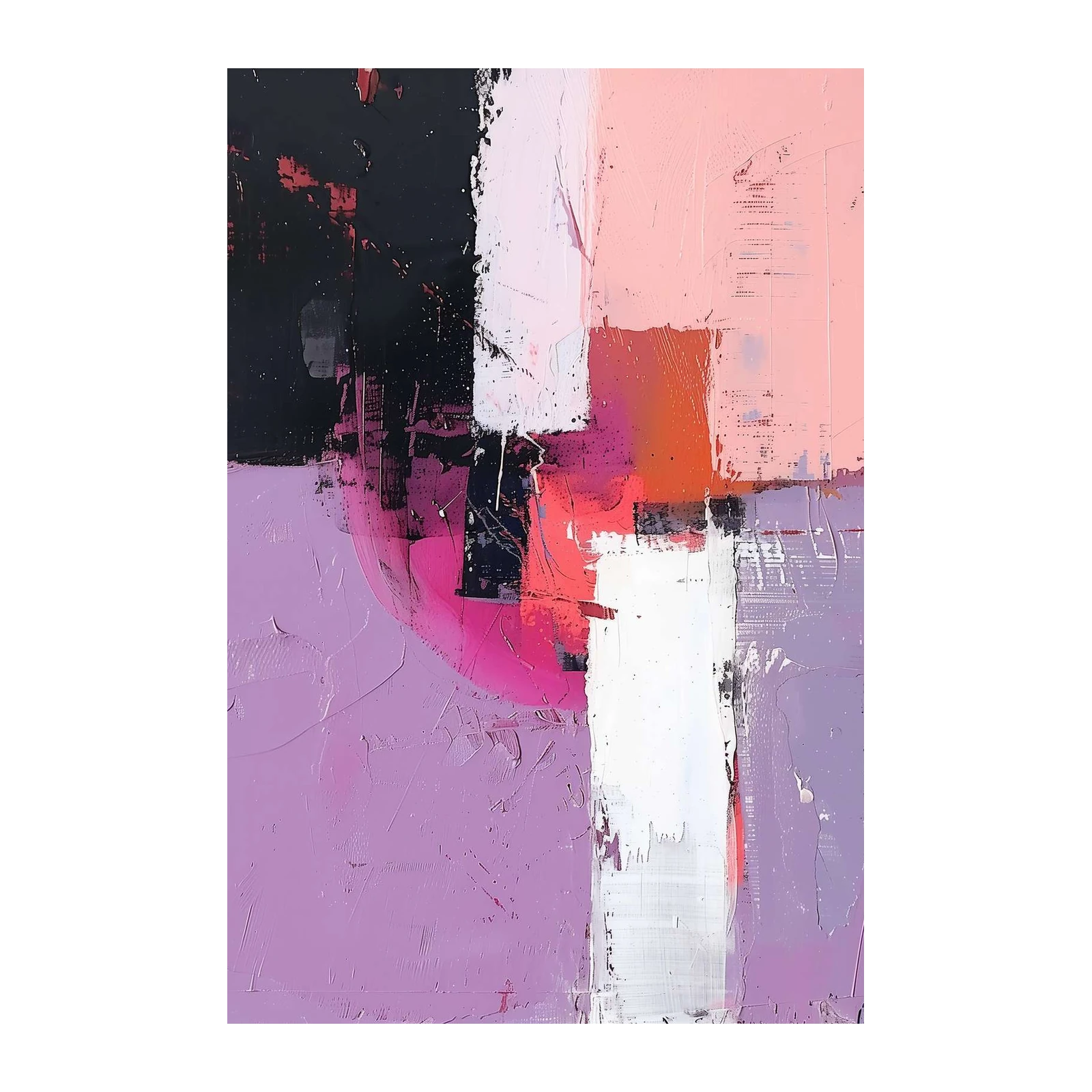 Vibrant Abstract Palette Knife Wall Art