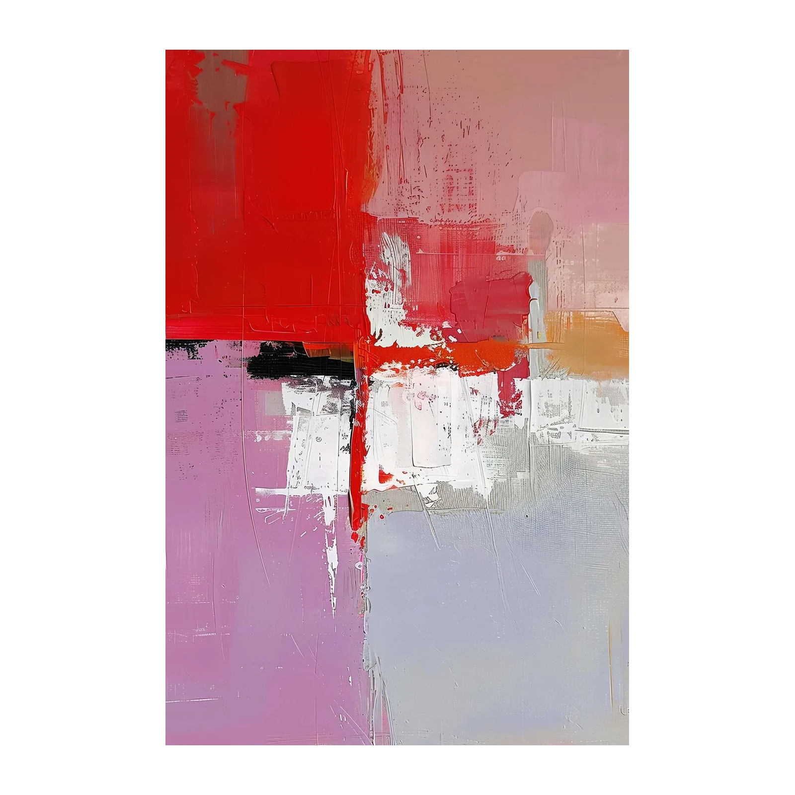 Vibrant Abstract Red & Pink Wall Art Wall Art