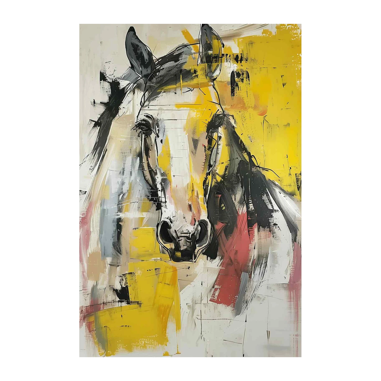 Vibrant Abstract Horse Head Wall Art