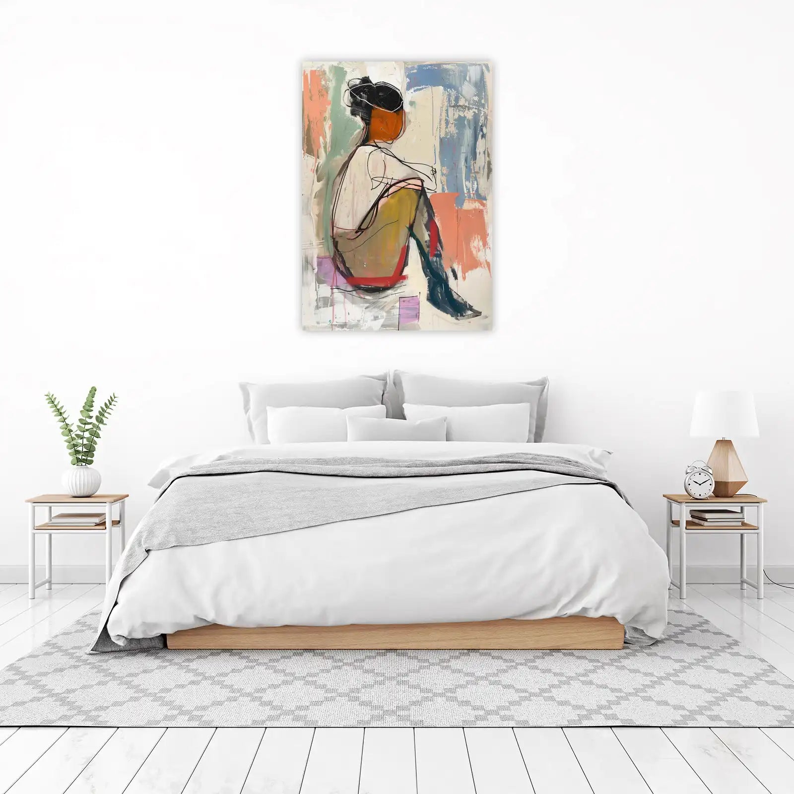 Abstract Seated Figure Wall Art