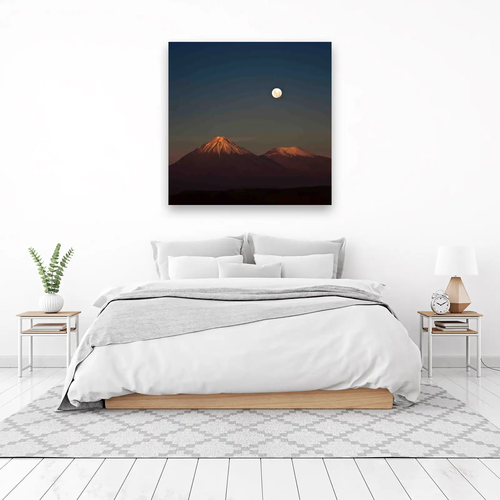 Moonlit Mountain Peaks Wall Art