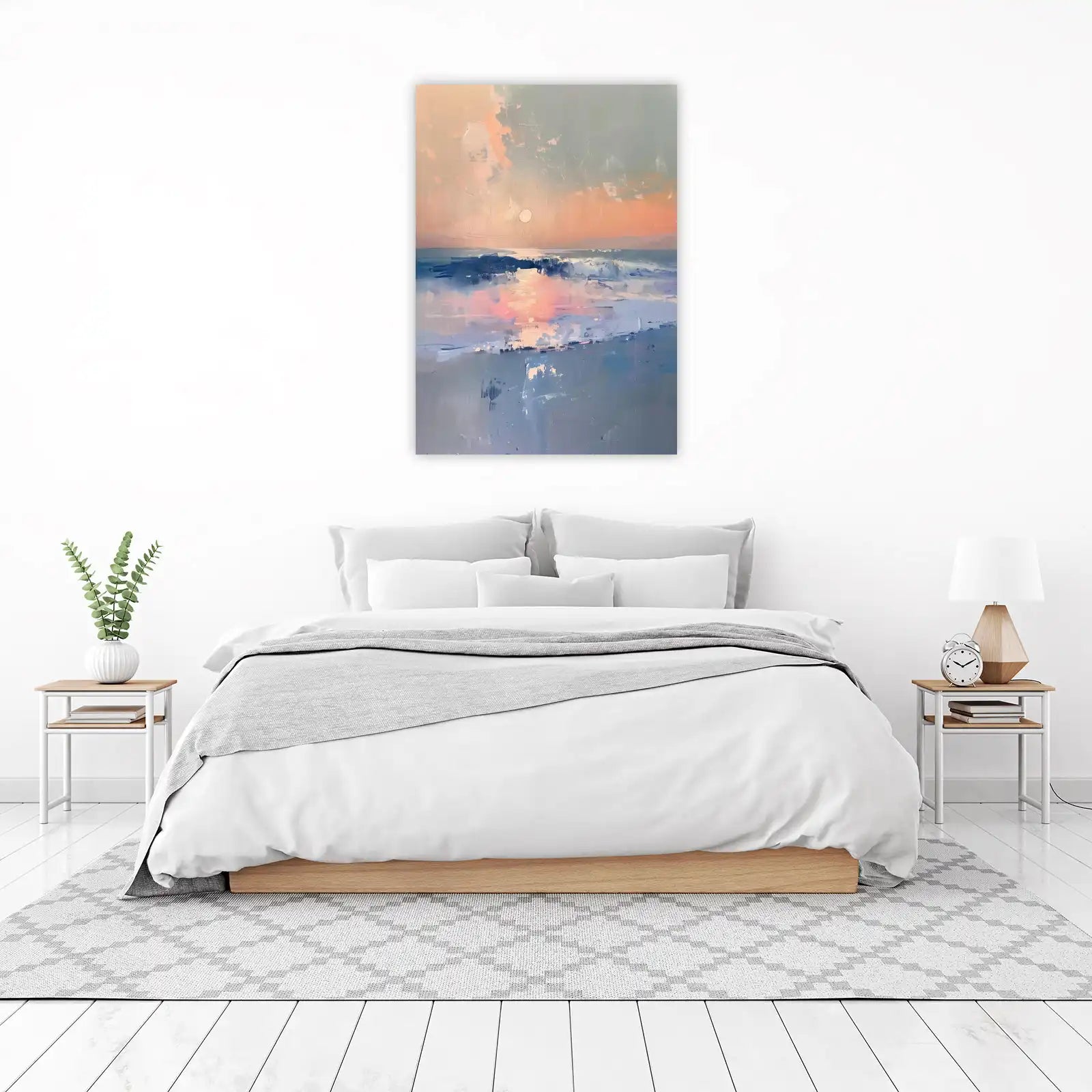 Serene Sunset Ocean Abstract Wall Art
