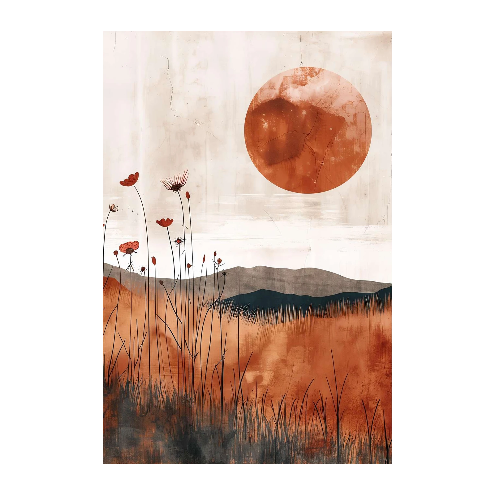 Bohemian Sunset Field Wall Art
