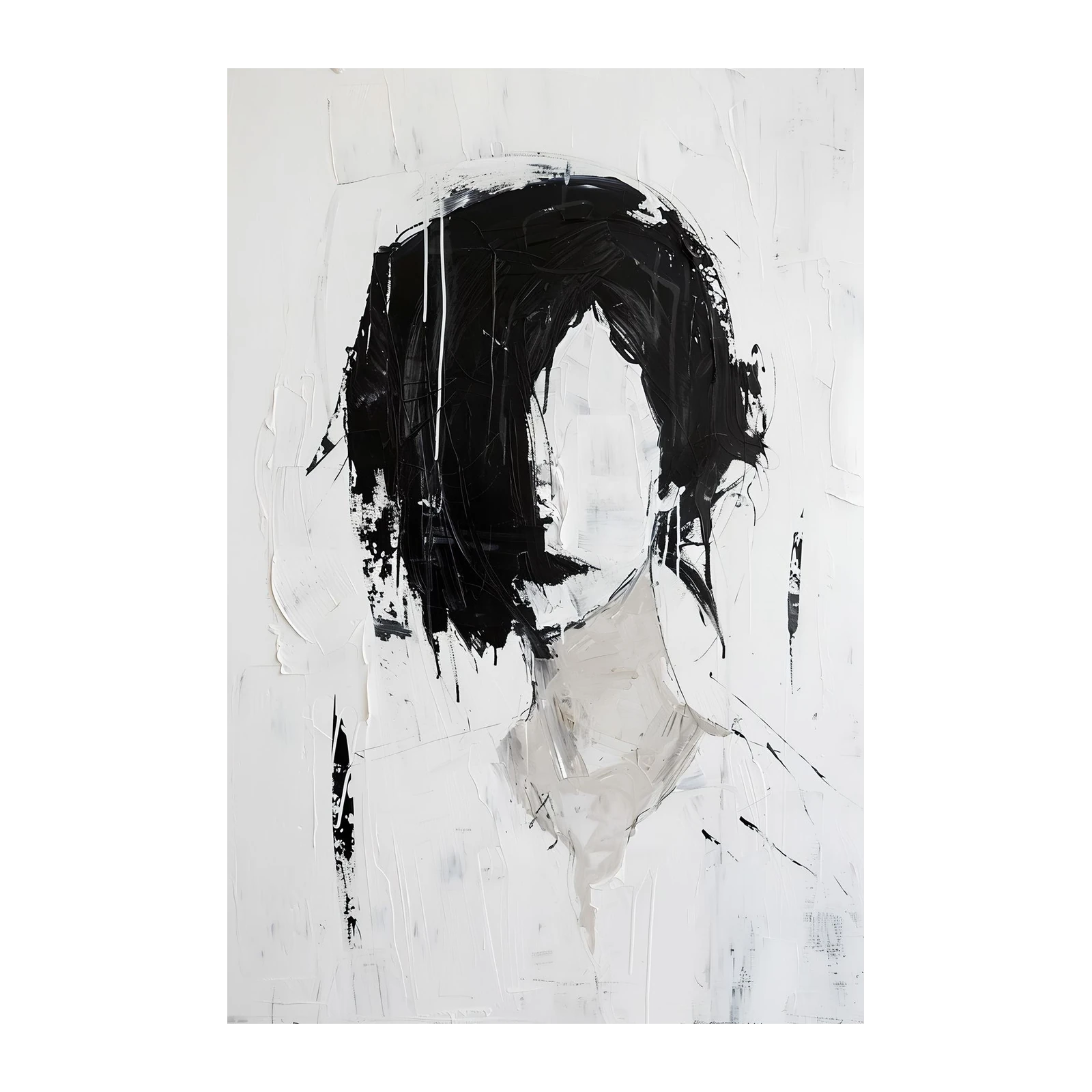 Abstract Portrait Black & White Wall Art