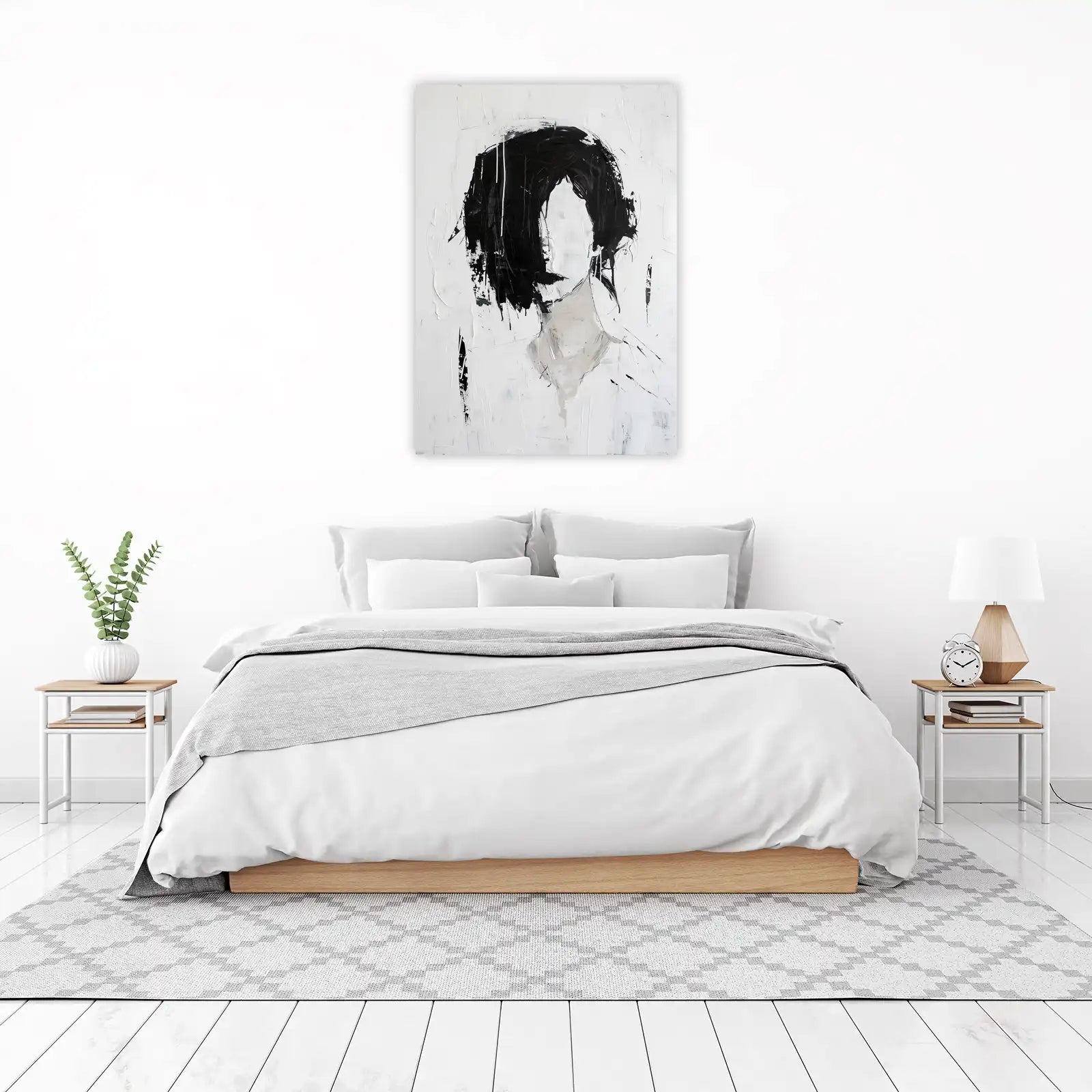 Abstract Portrait Black & White Wall Art