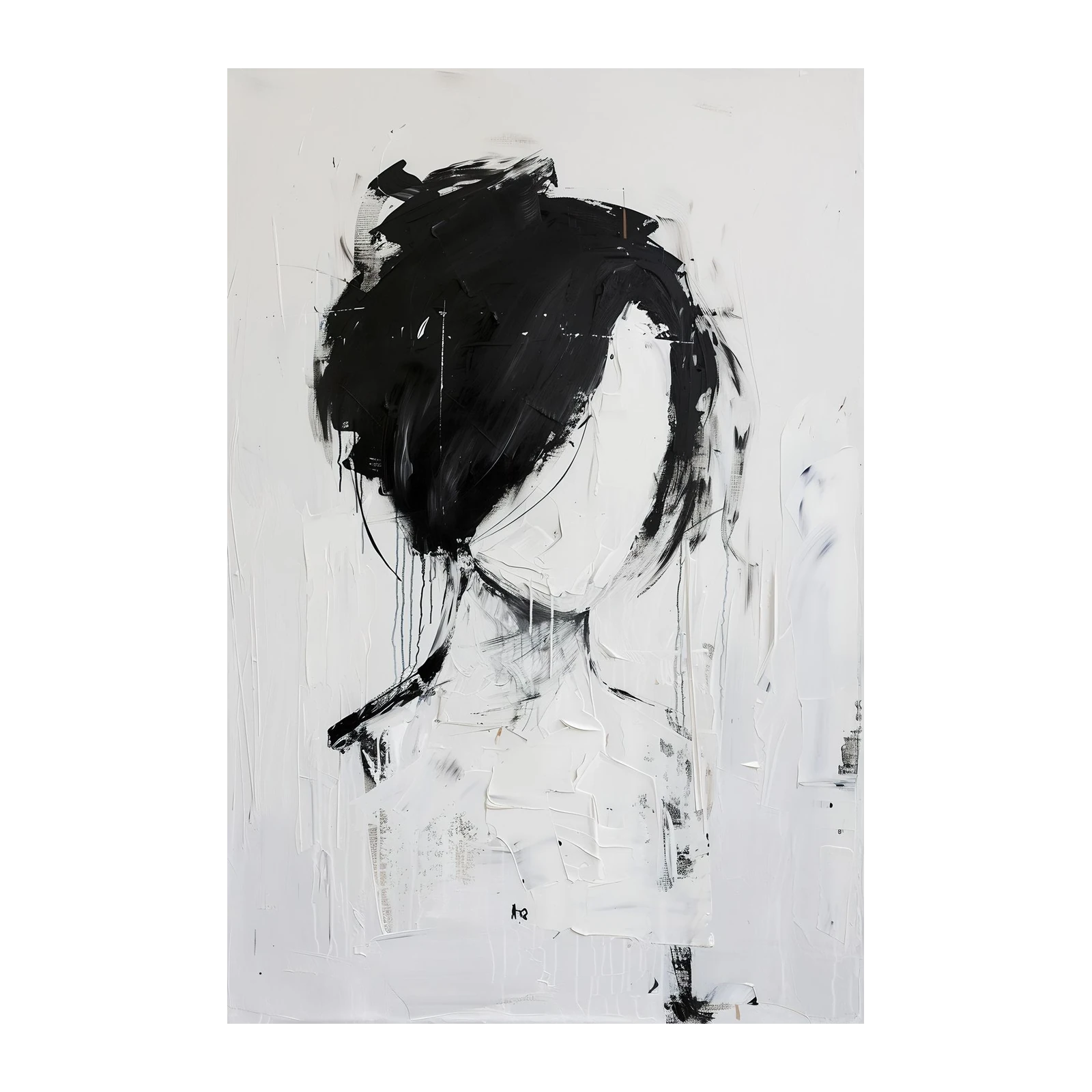 Abstract Portrait Bold Black & White Wall Art