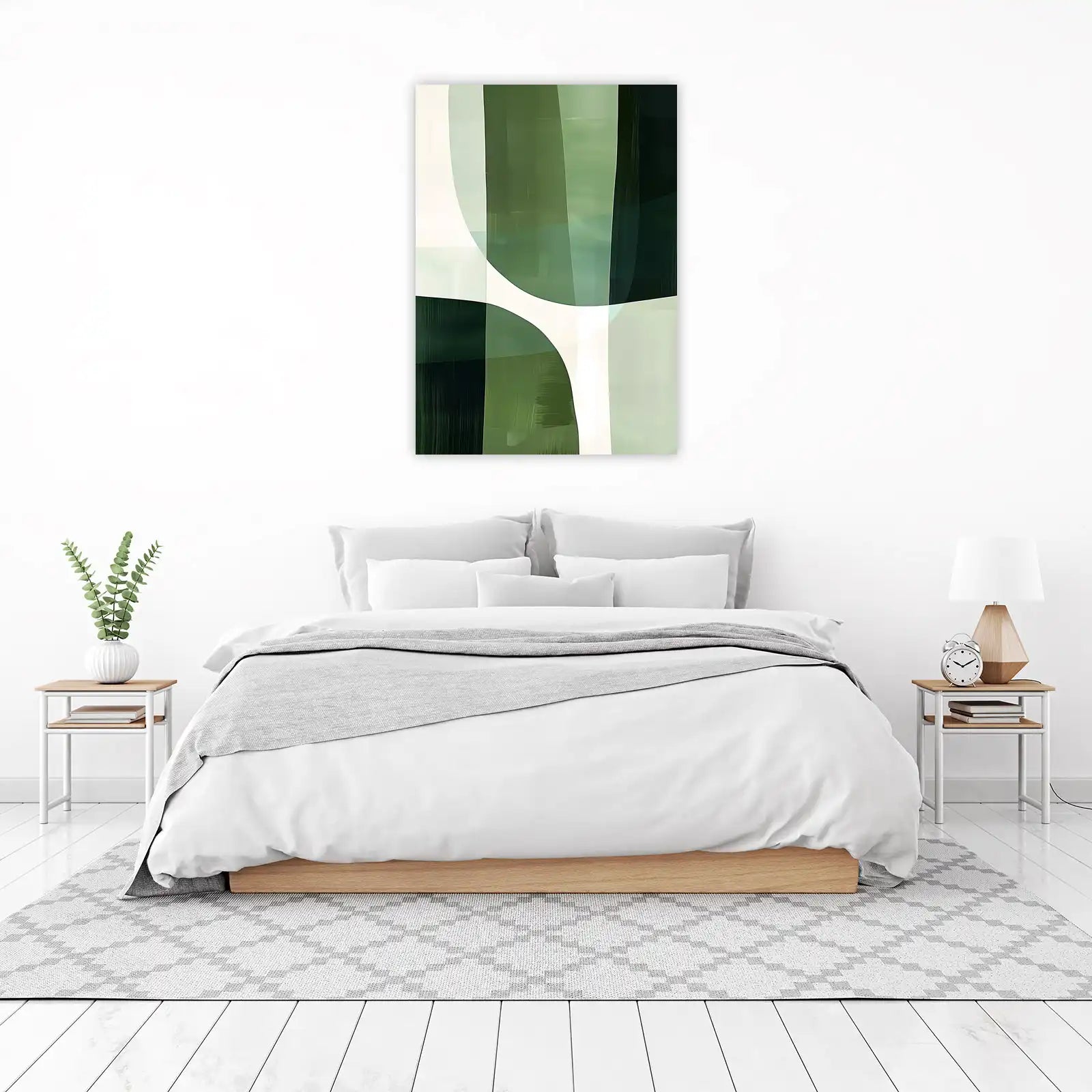 Serene Abstract Green Curves Wall Art