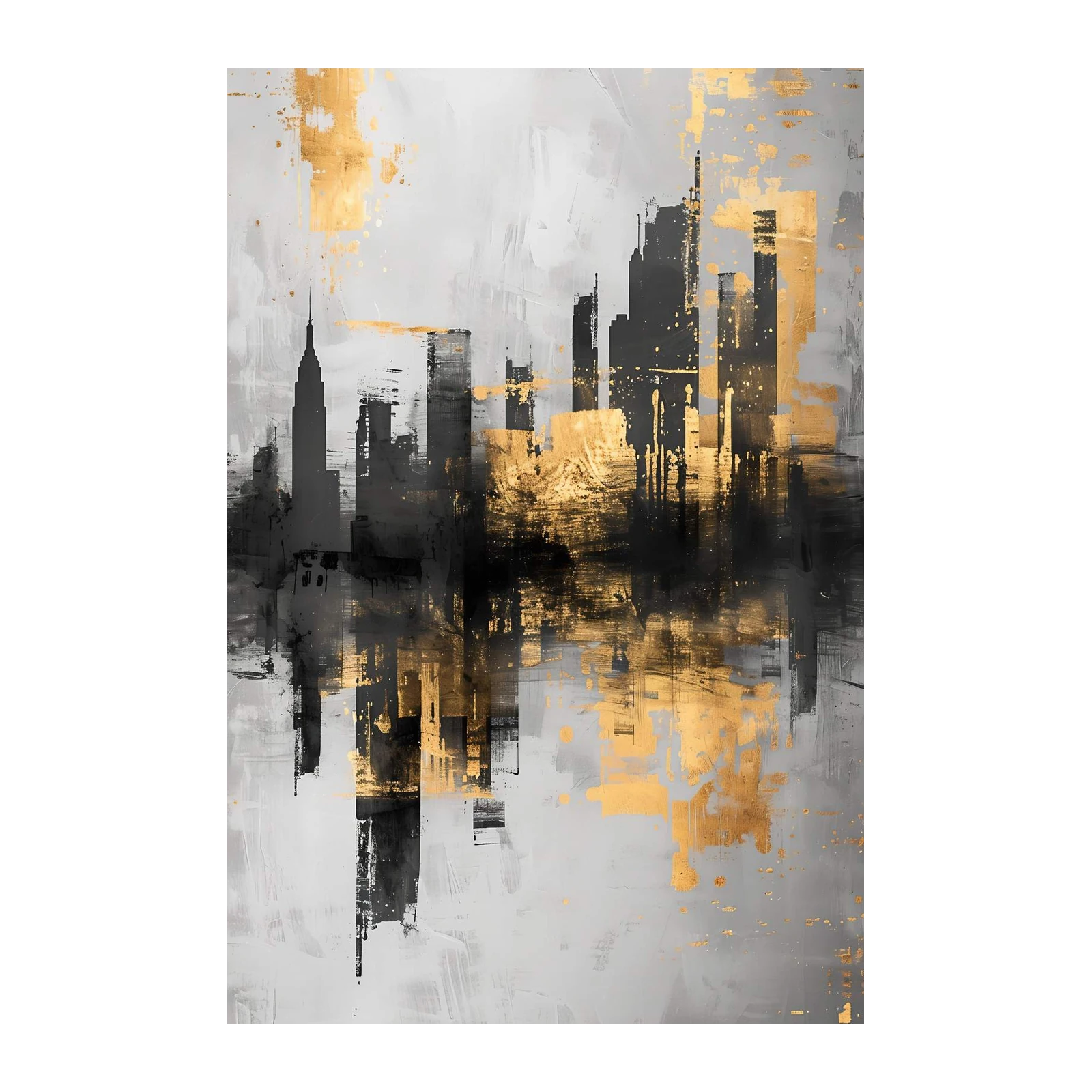 Abstract Gold Cityscape Wall Art