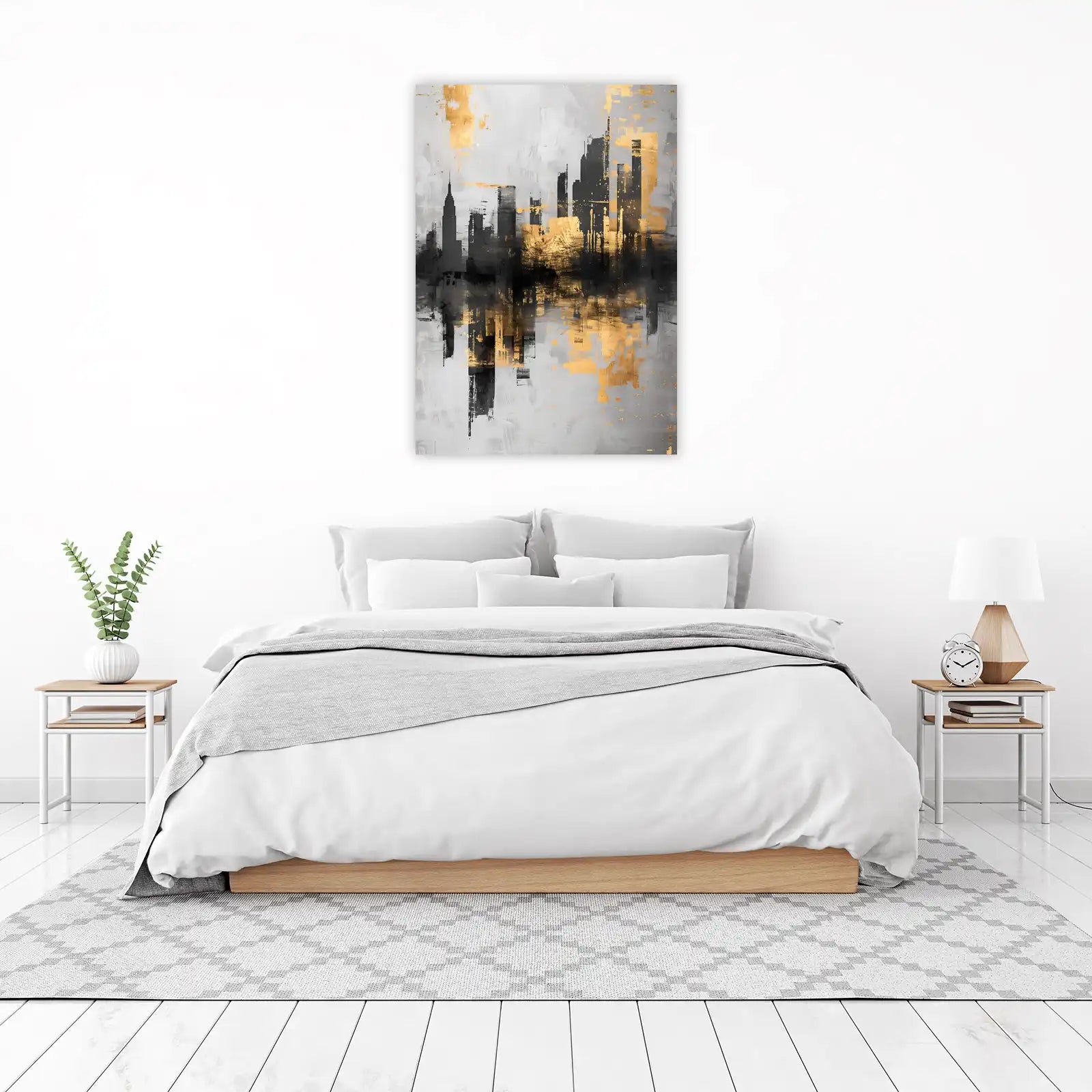 Abstract Gold Cityscape Wall Art