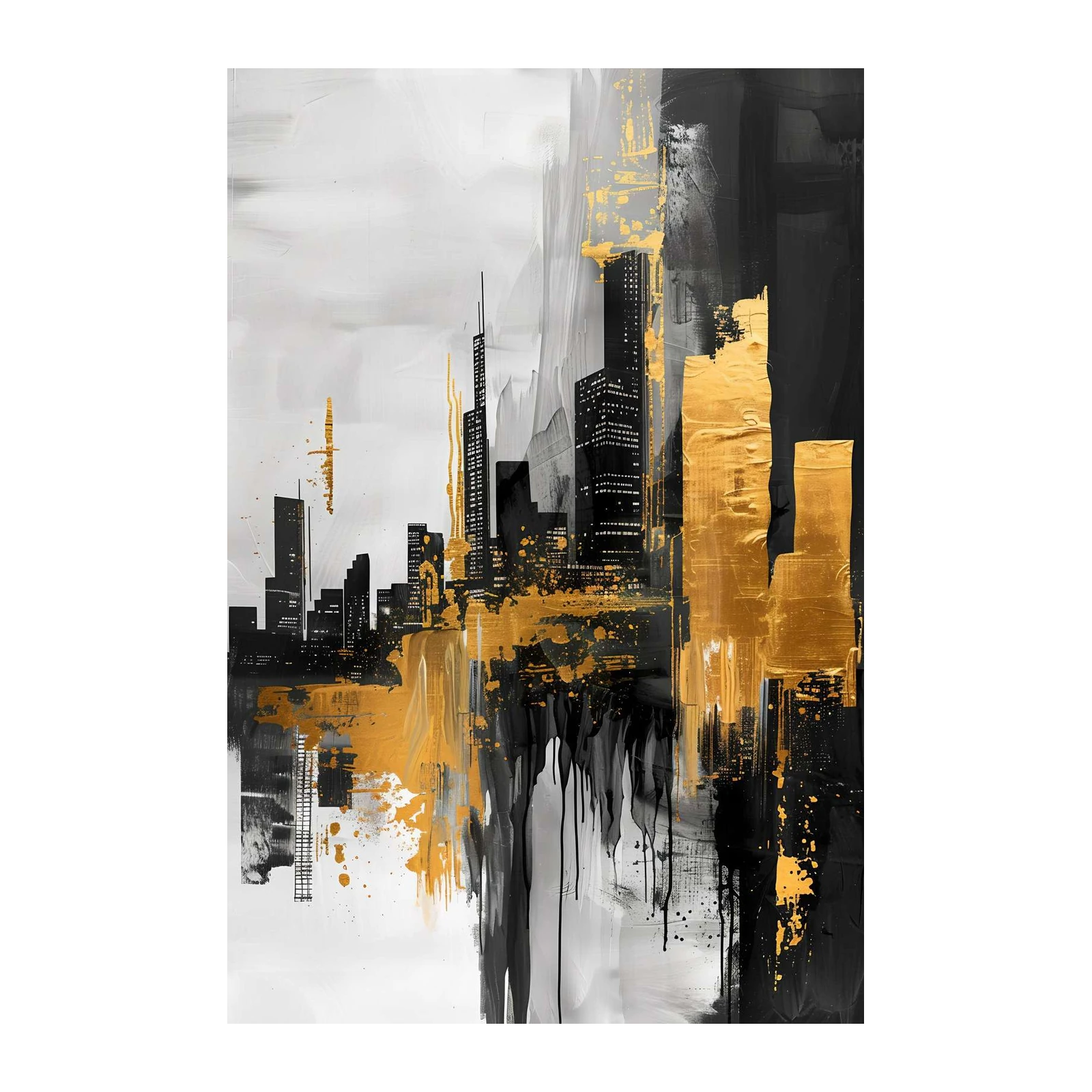 Modern Gold Skyline Wall Art