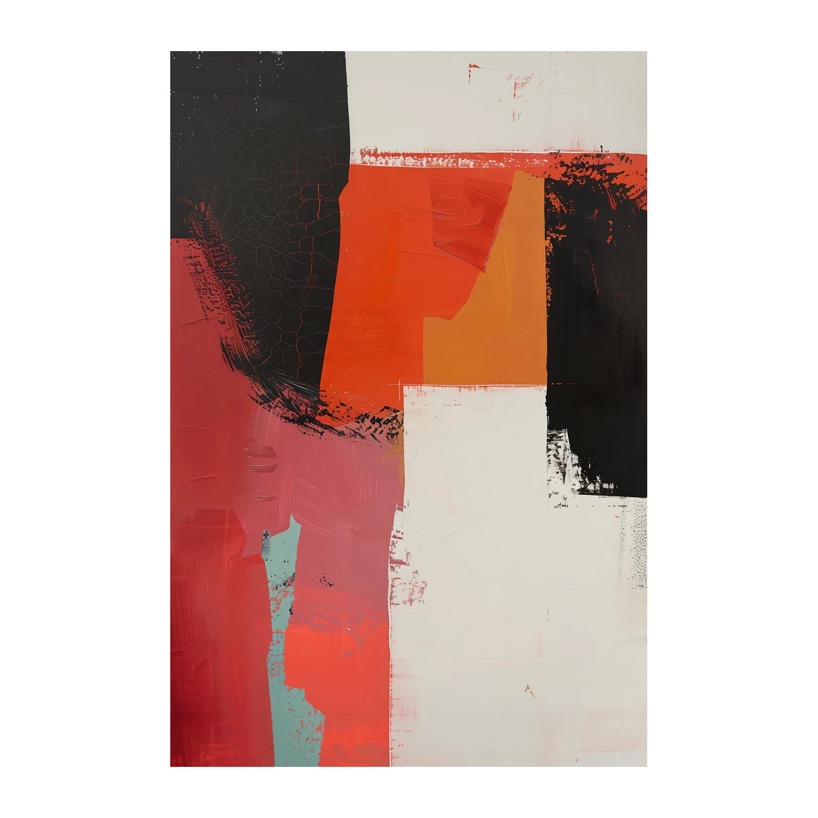 Bold Abstract Red & Black Wall Art