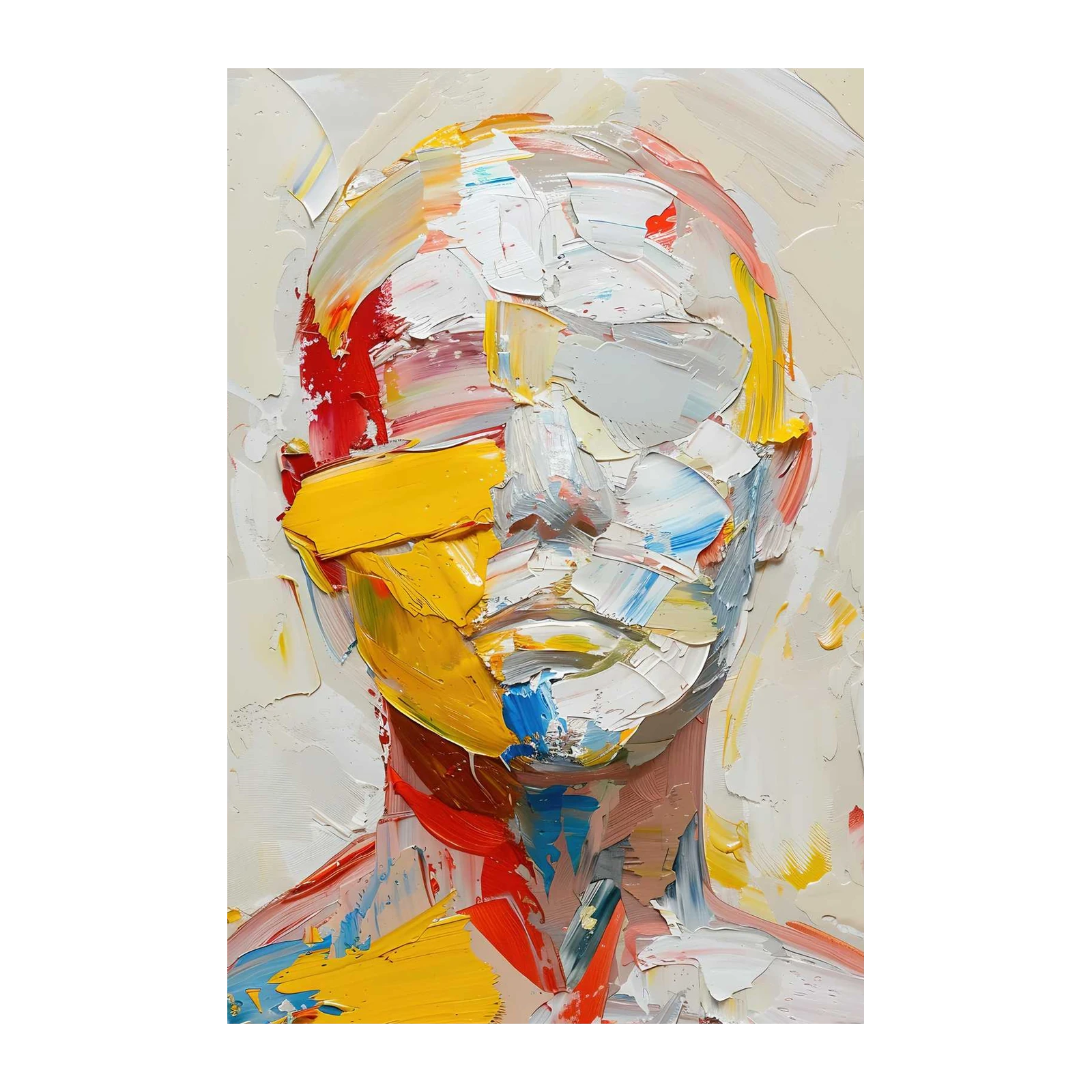 Bold Abstract Portrait Textured Wall Art