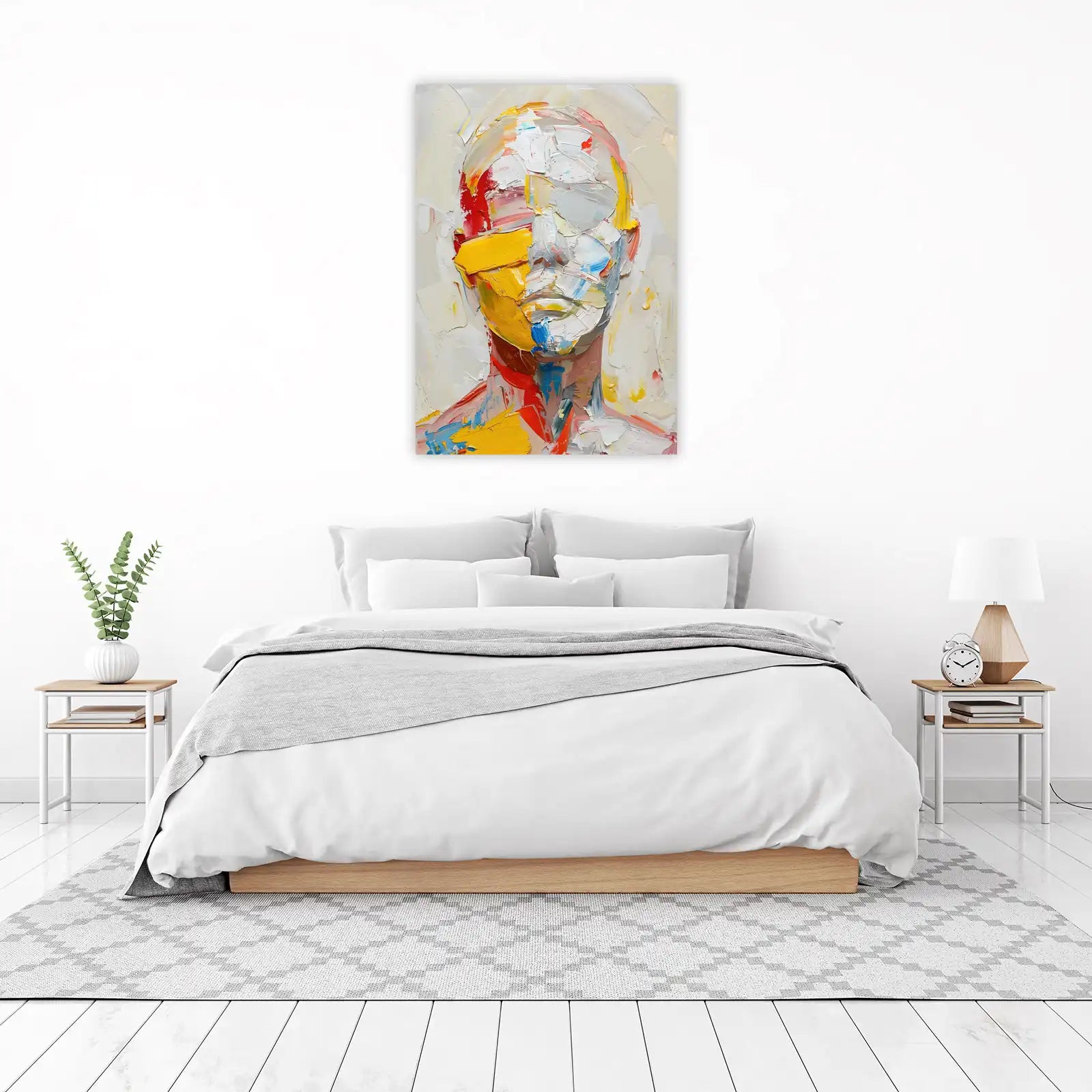 Bold Abstract Portrait Textured Wall Art