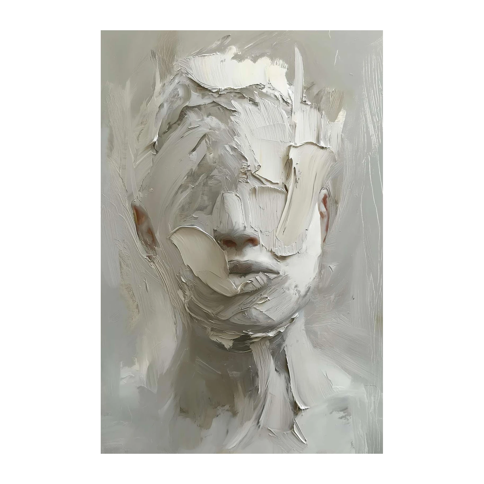 Abstract Face Palette Knife Oil Wall Art