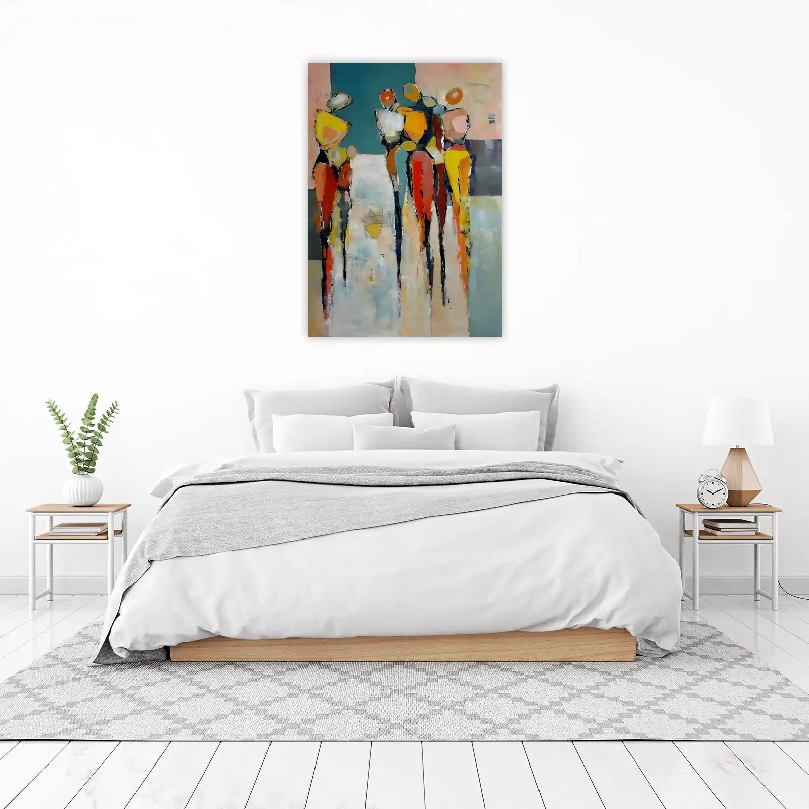 Abstract Figures "Vibrant Gathering" Wall Art