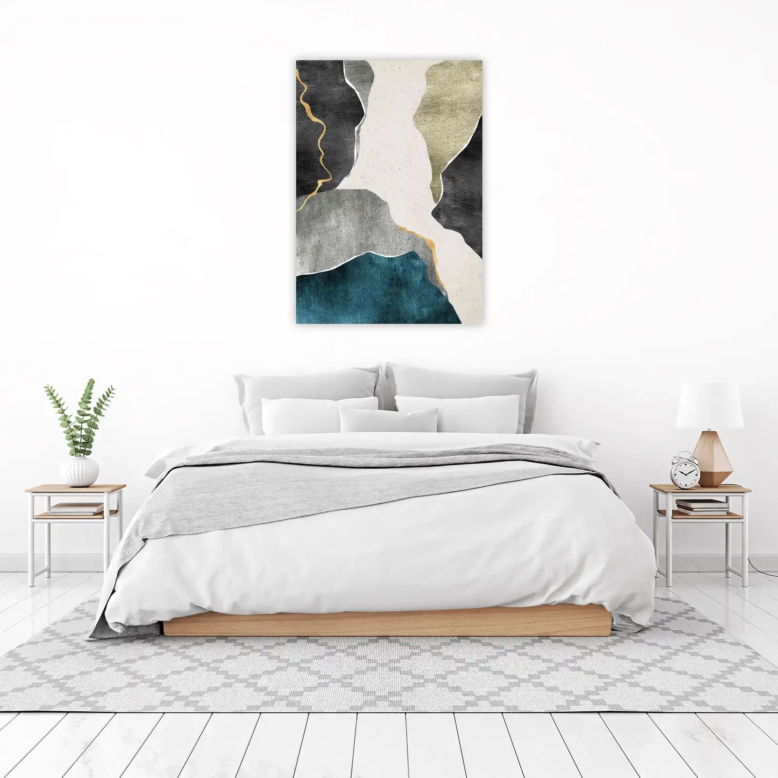 Abstract Earth Tones Gold Accent Wall Art