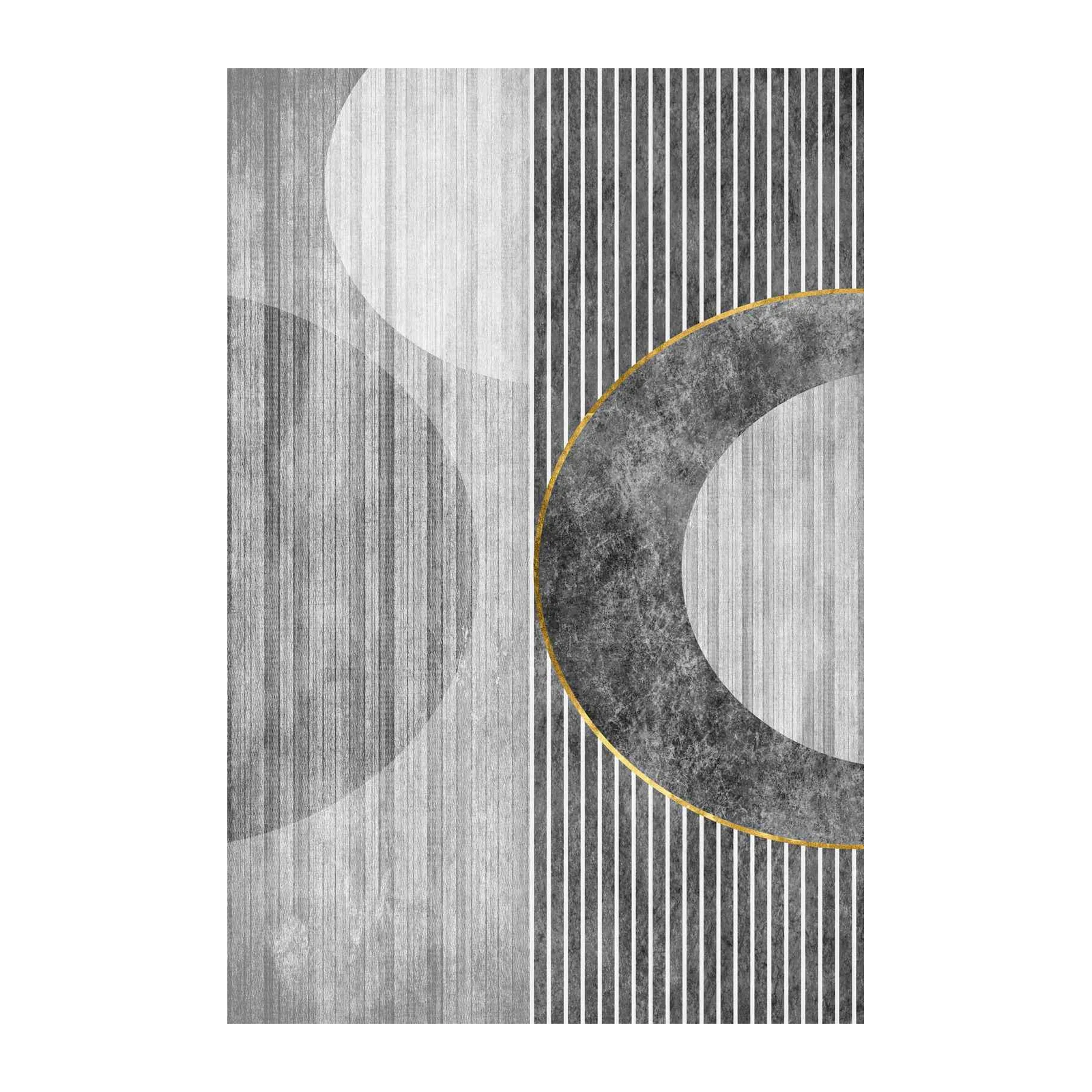Modern Gold & Gray Geometric Wall Art
