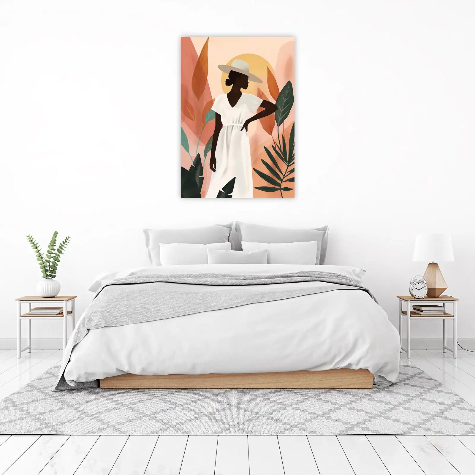 Ethereal Silhouette Woman Fashion Wall Art
