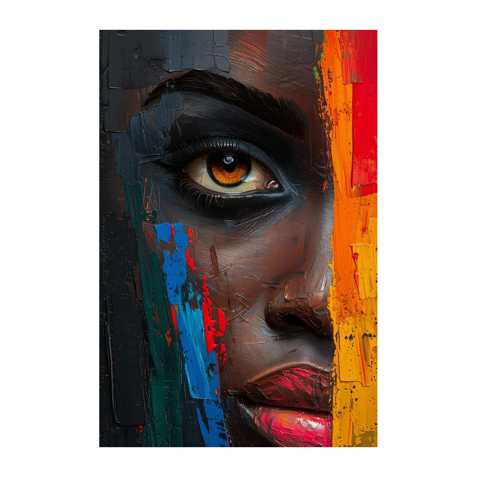 Bold Expressionist Portrait Wall Art