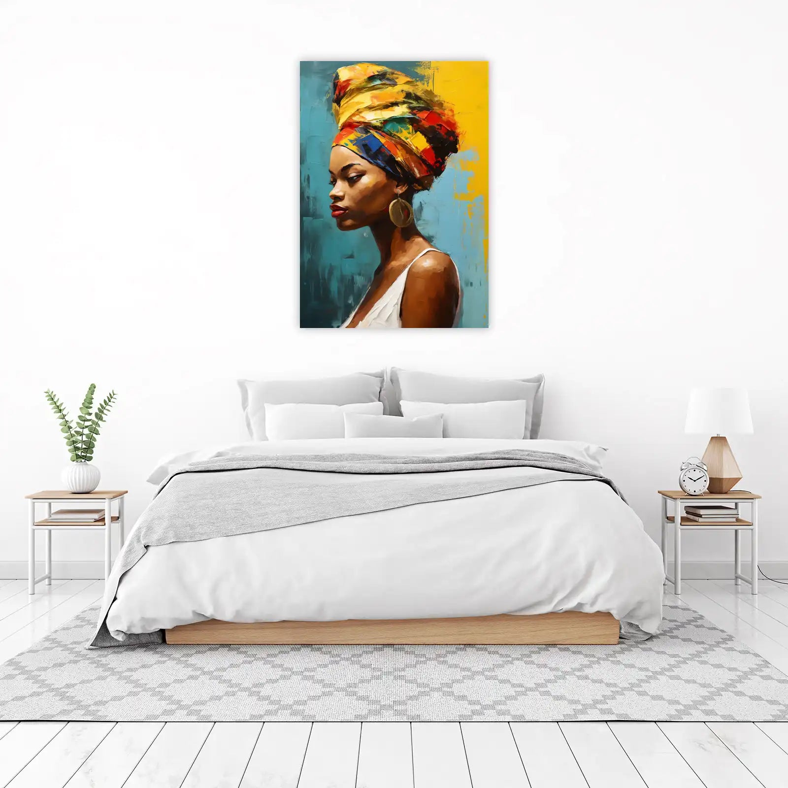 Vibrant African Woman Headwrap Wall Art