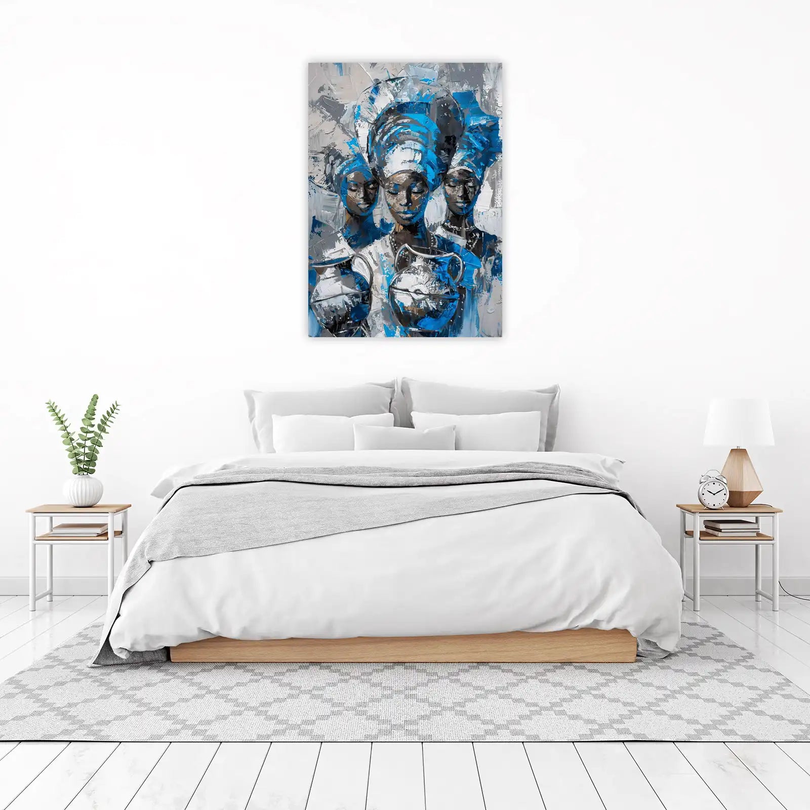 Majestic Queens African Women Blue Wall Art
