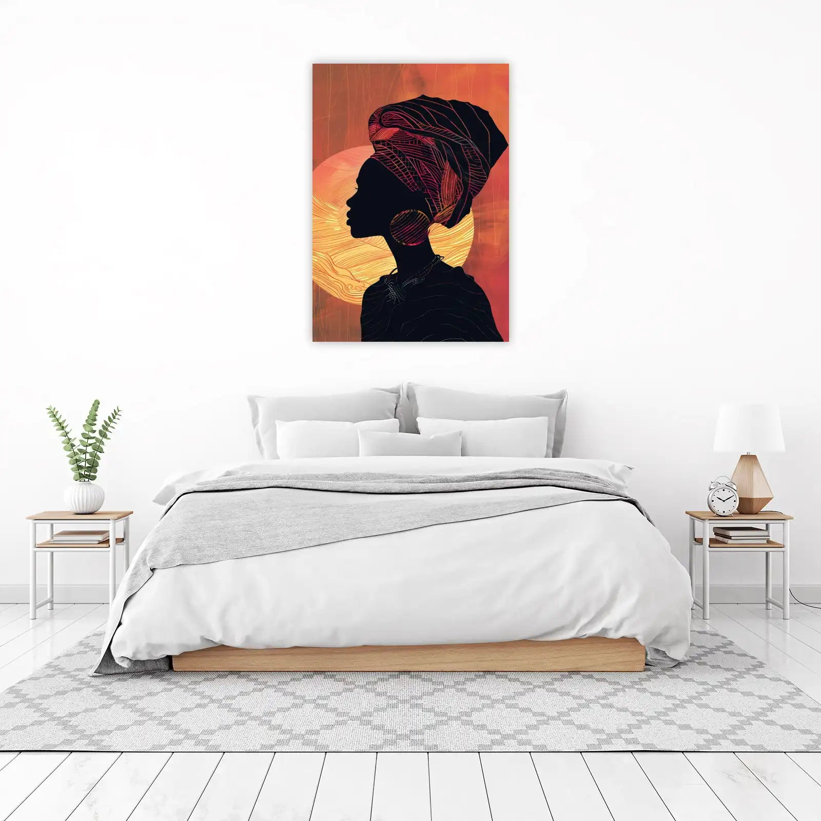 Majestic African Woman Silhouette Wall Art