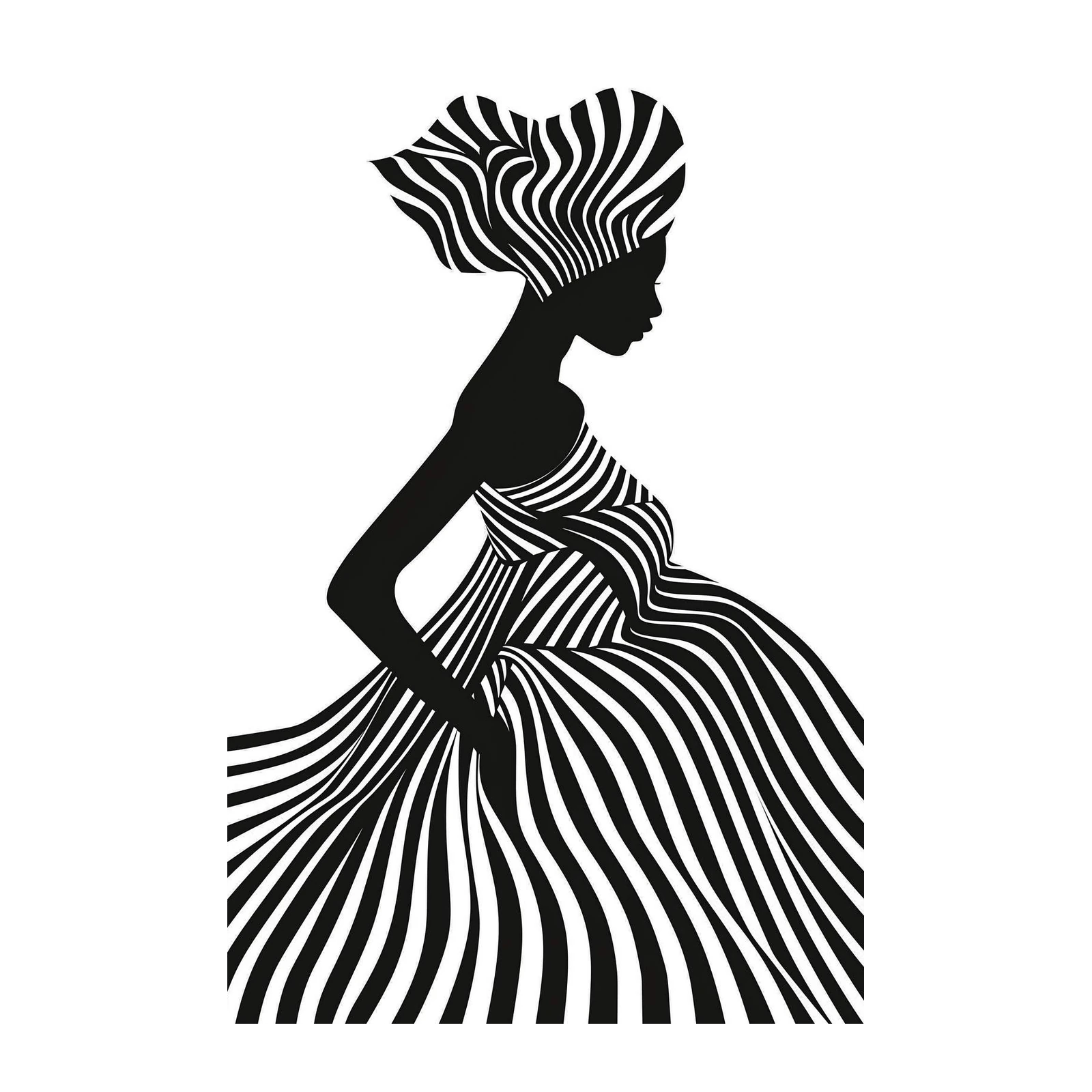 Chic Silhouette Zebra Print Wall Art