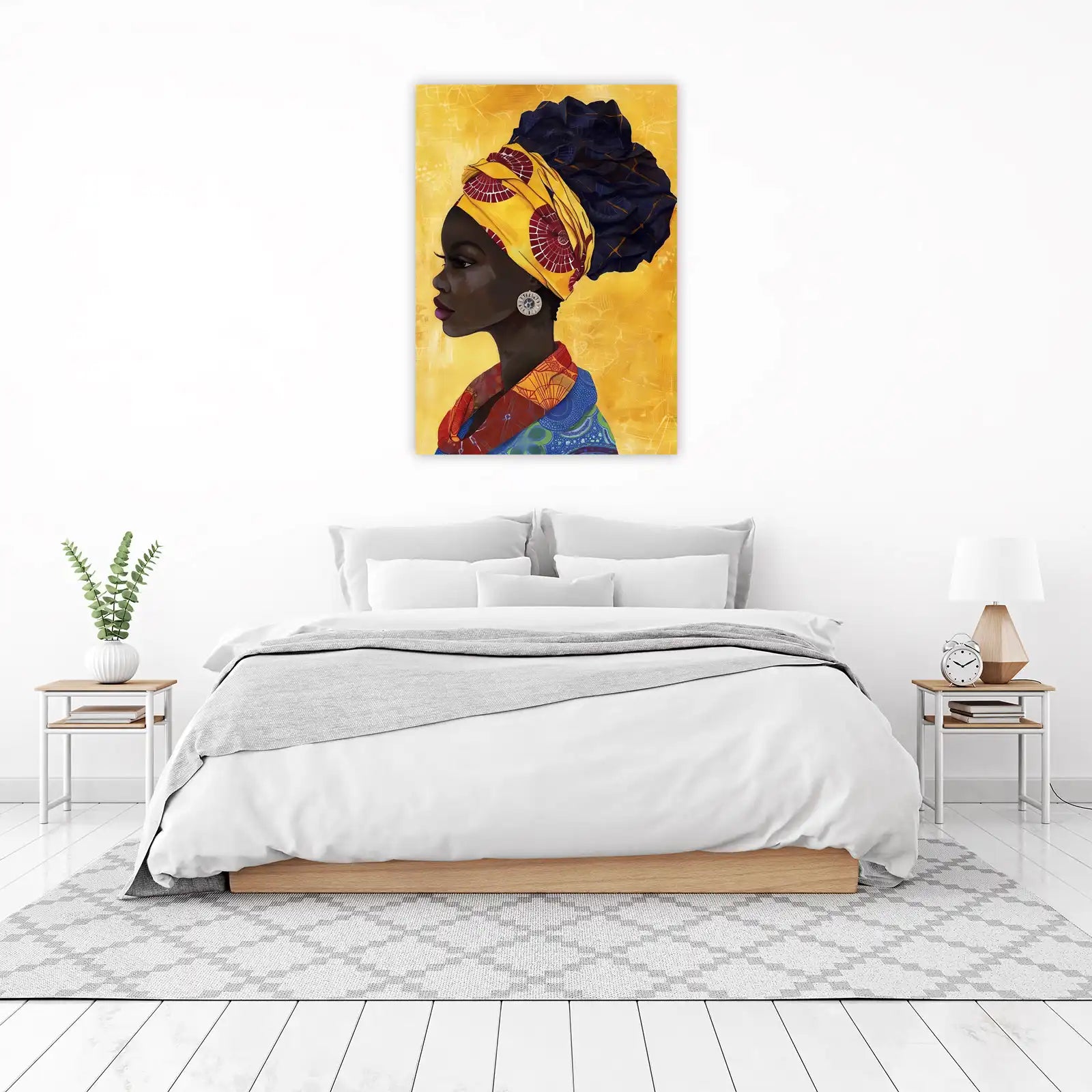 Vibrant African Queen Portrait Wall Art