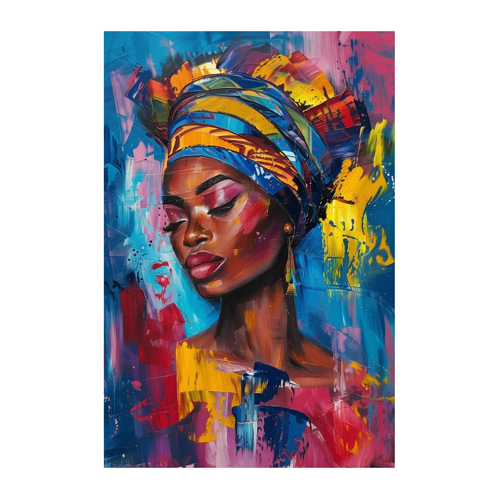 Vibrant African Woman Wall Art