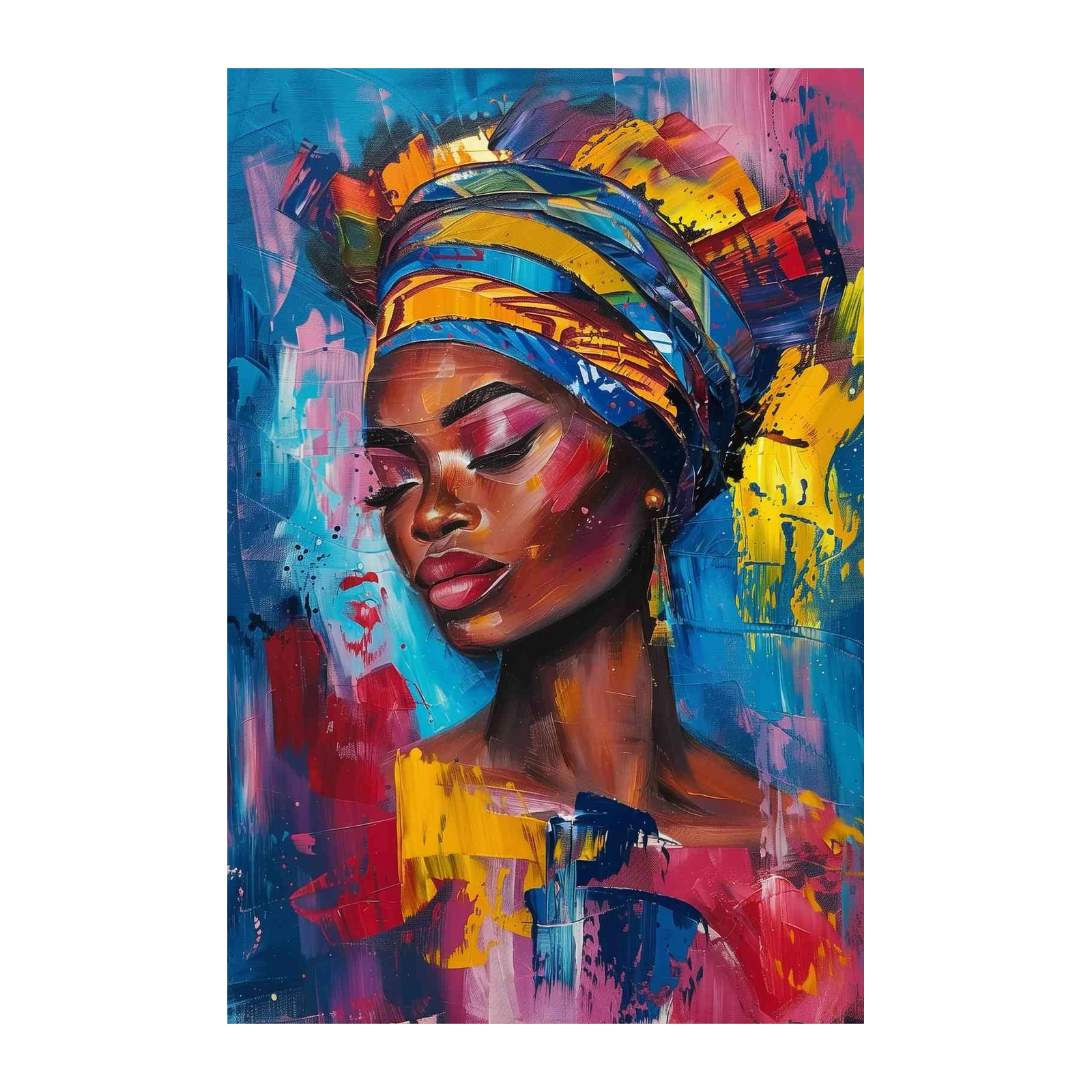 Vibrant African Woman Portrait Wall Art