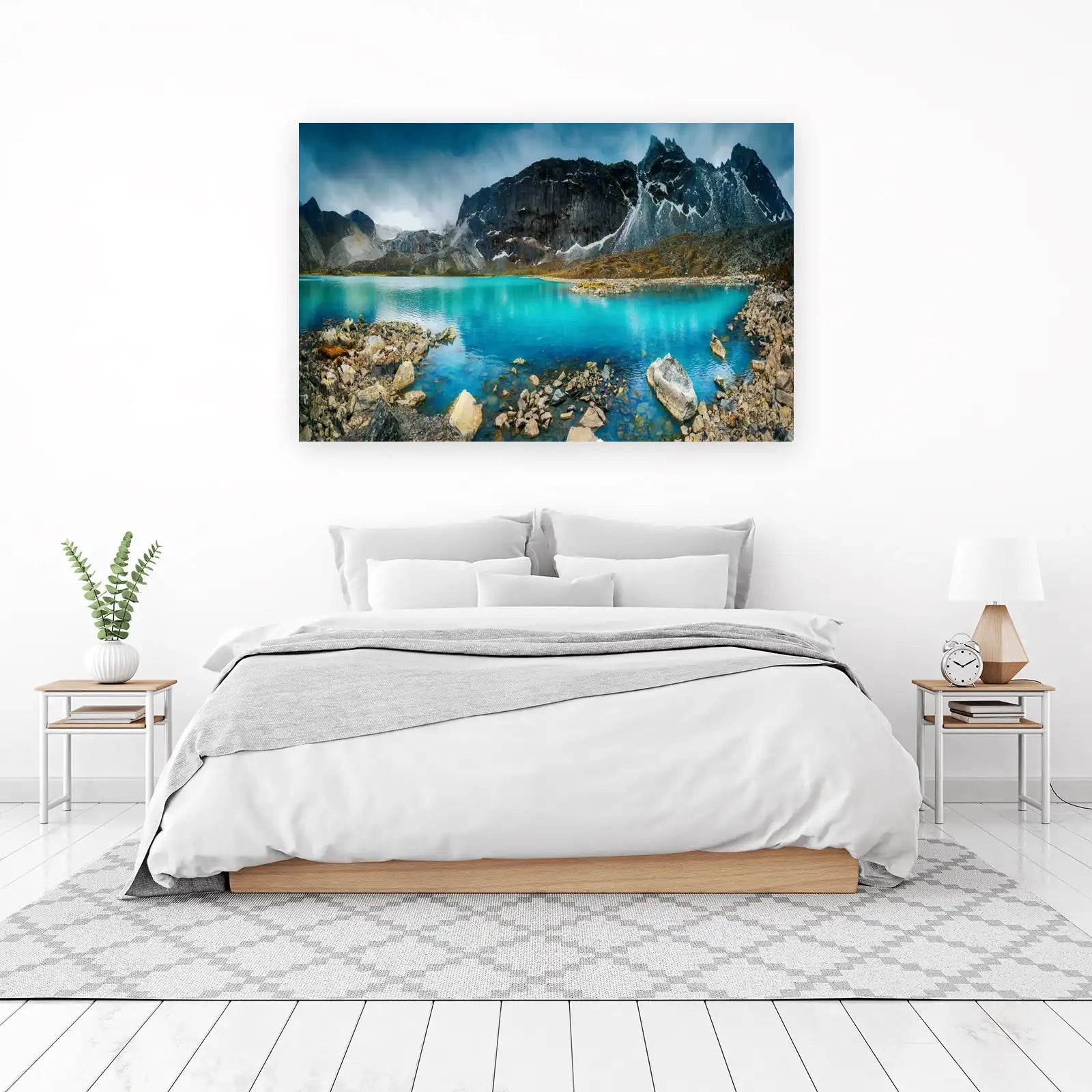Turquoise Mountain Lake Landscape Wall Art