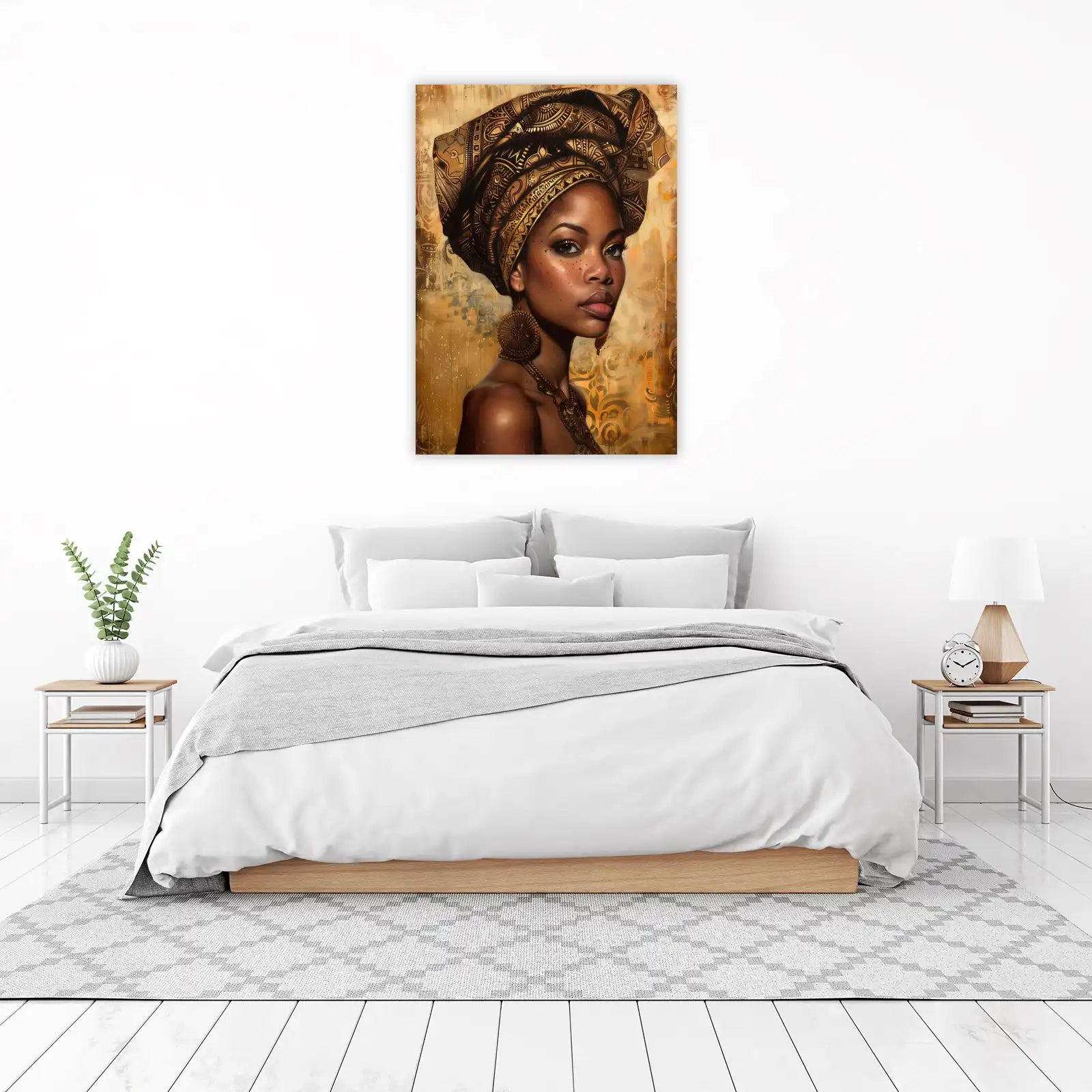 Gilded Radiance African Queen Wall Art