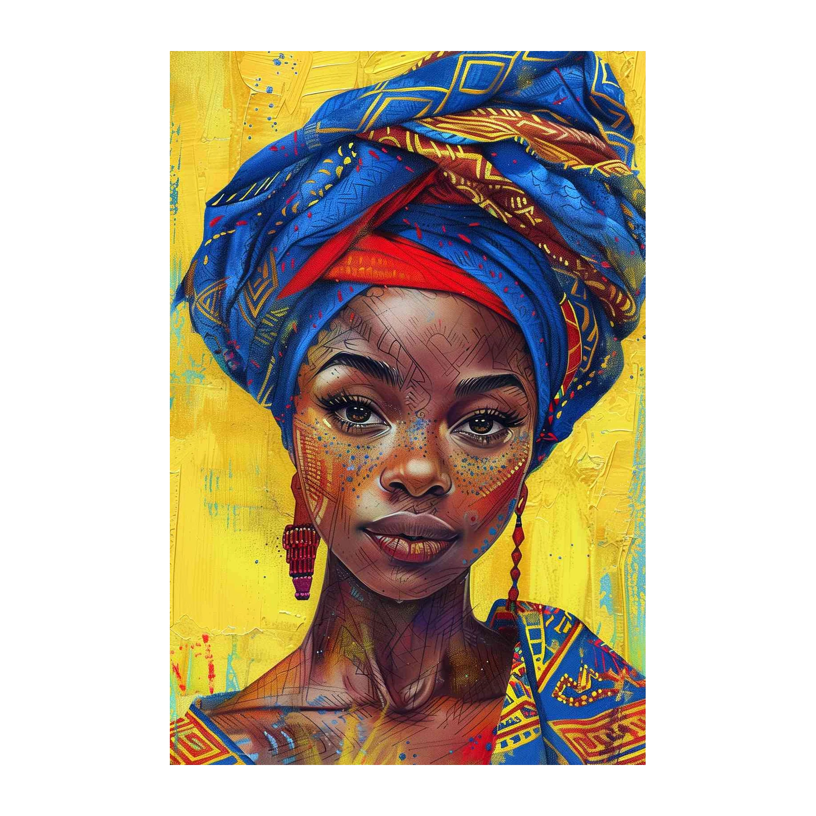Vibrant African Queen Wall Art - Wall Art
