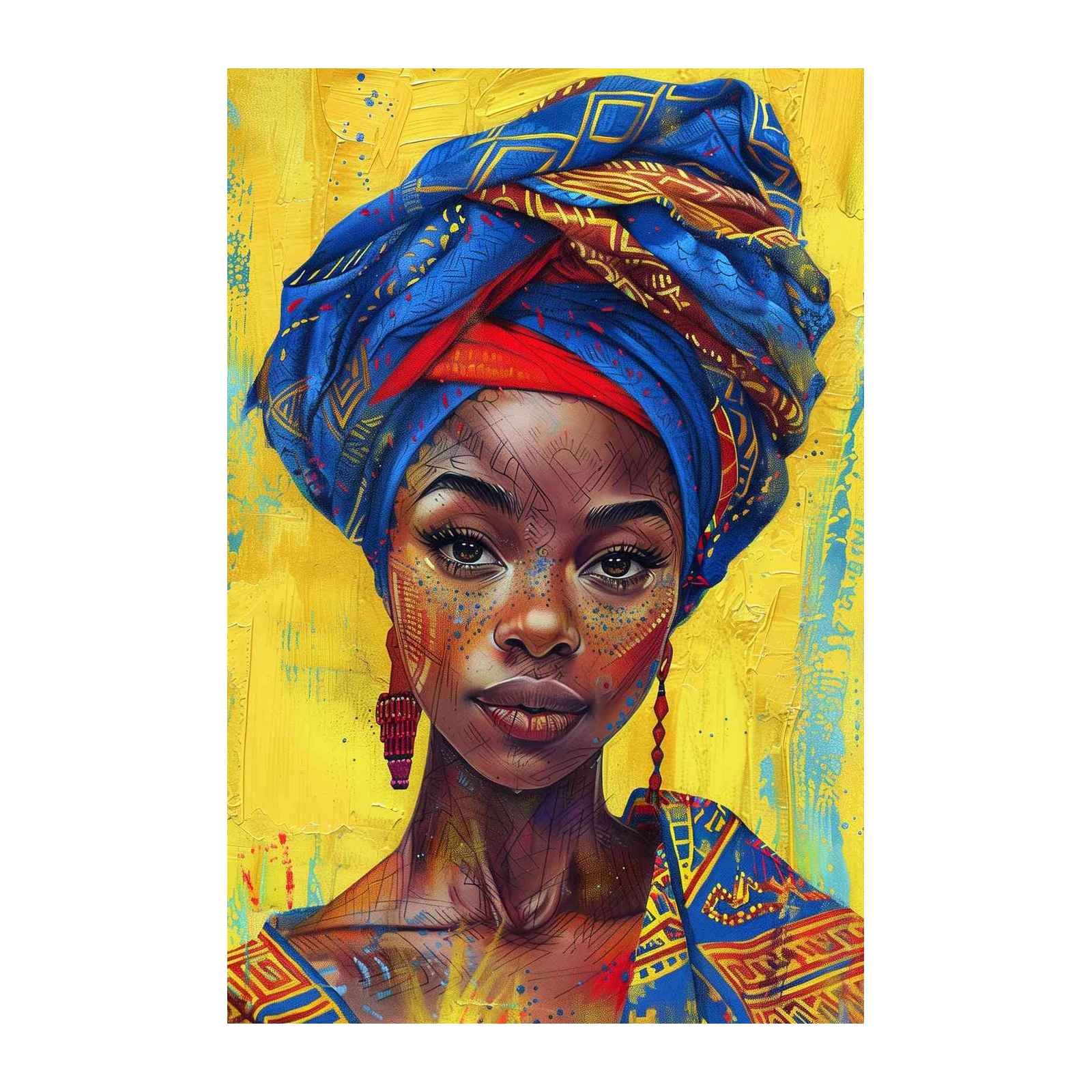 Vibrant African Woman Portrait Wall Art