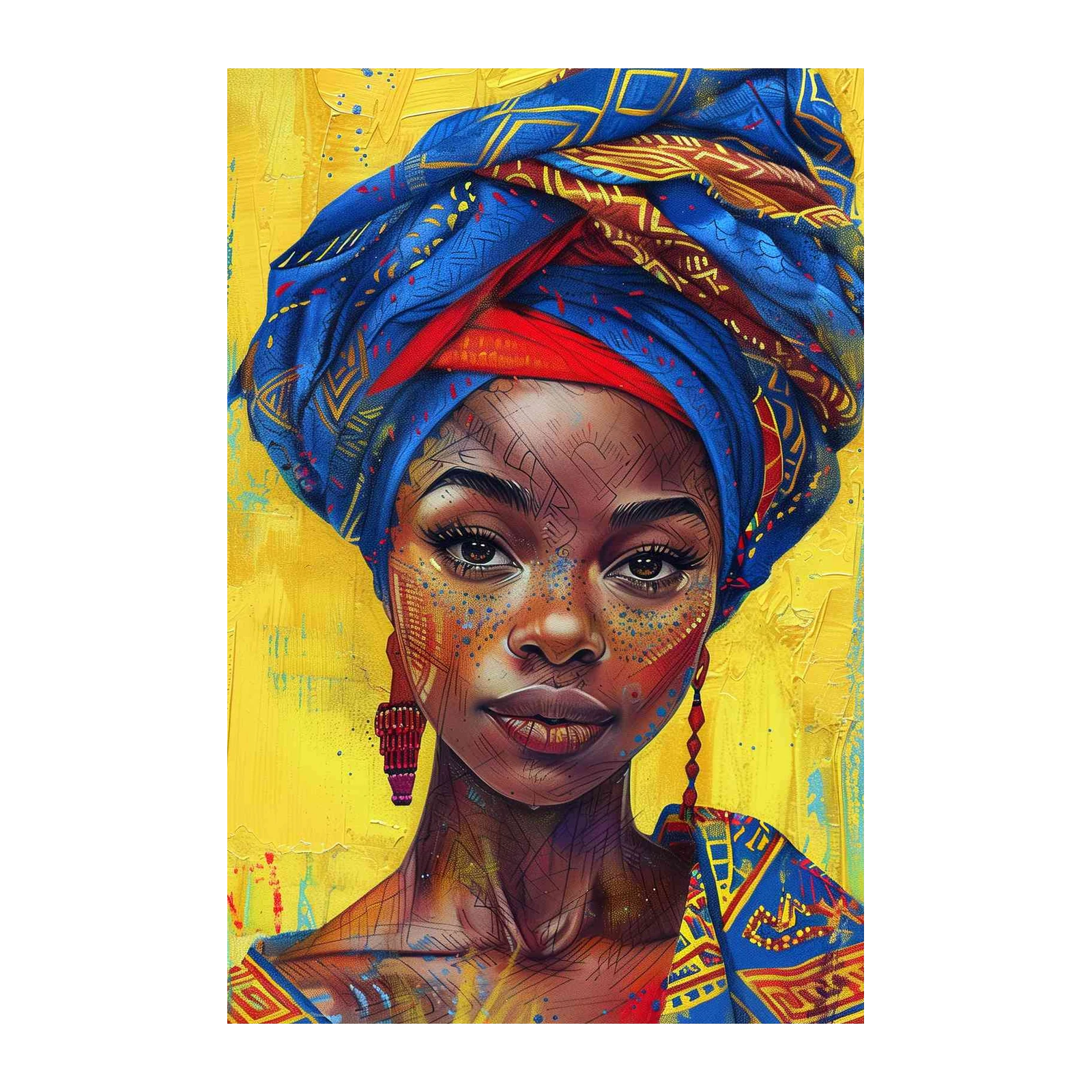 Vibrant African Woman Portrait Wall Art