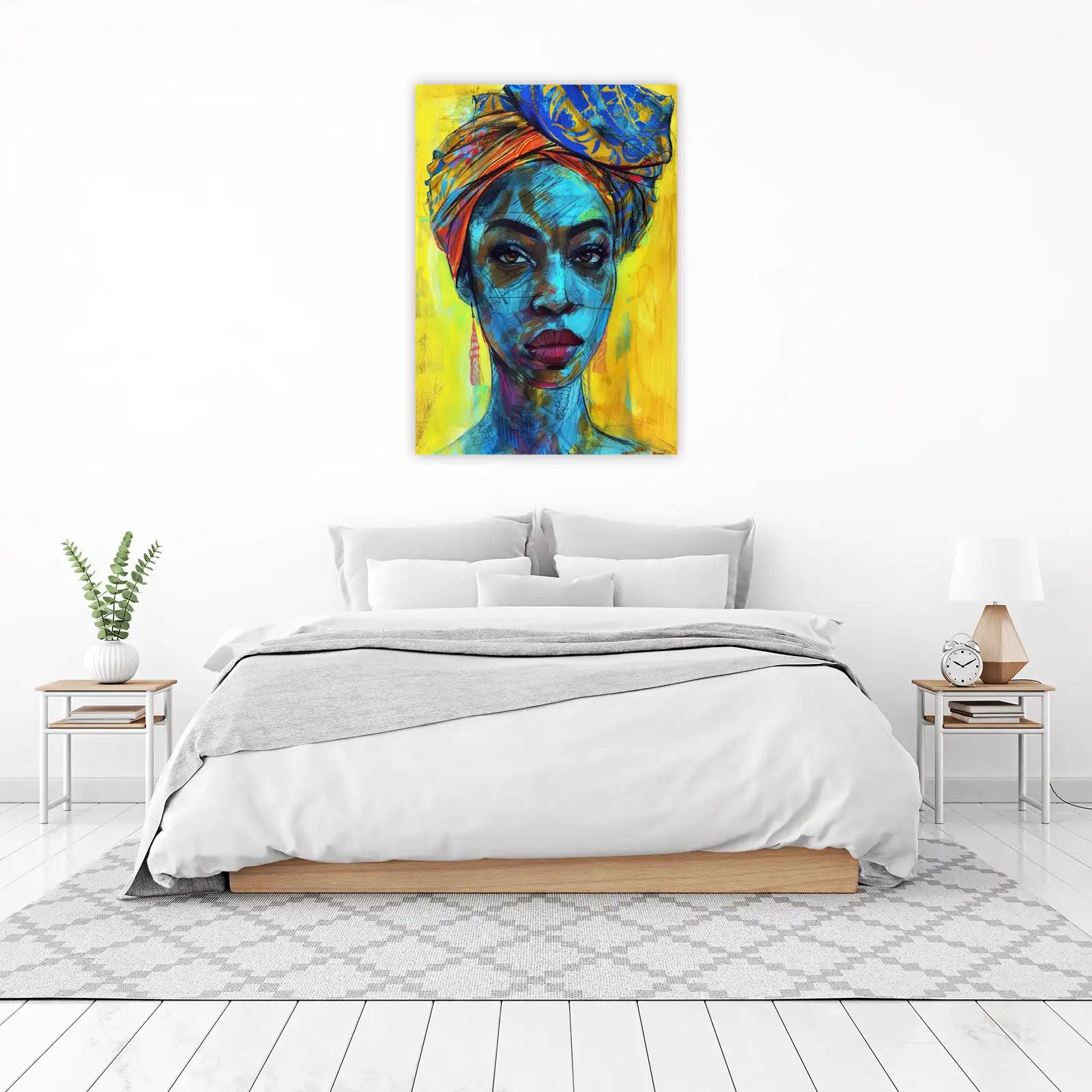 Vibrant Afro-Futurist Portrait Wall Art