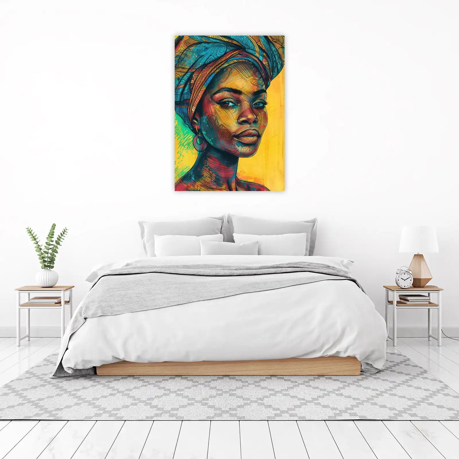 Vibrant Abstract Portrait Wall Art