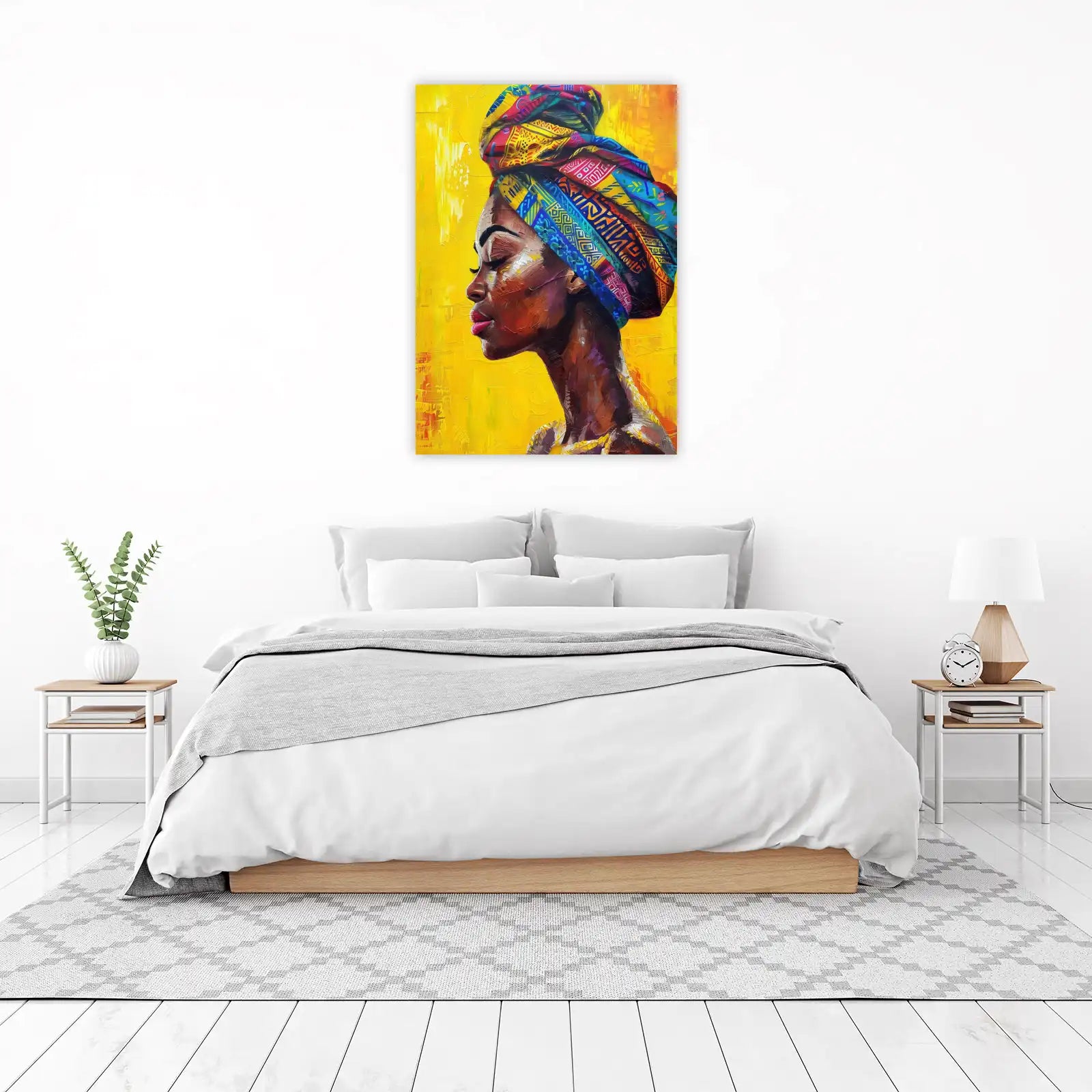 Vibrant African Woman Turban Wall Art