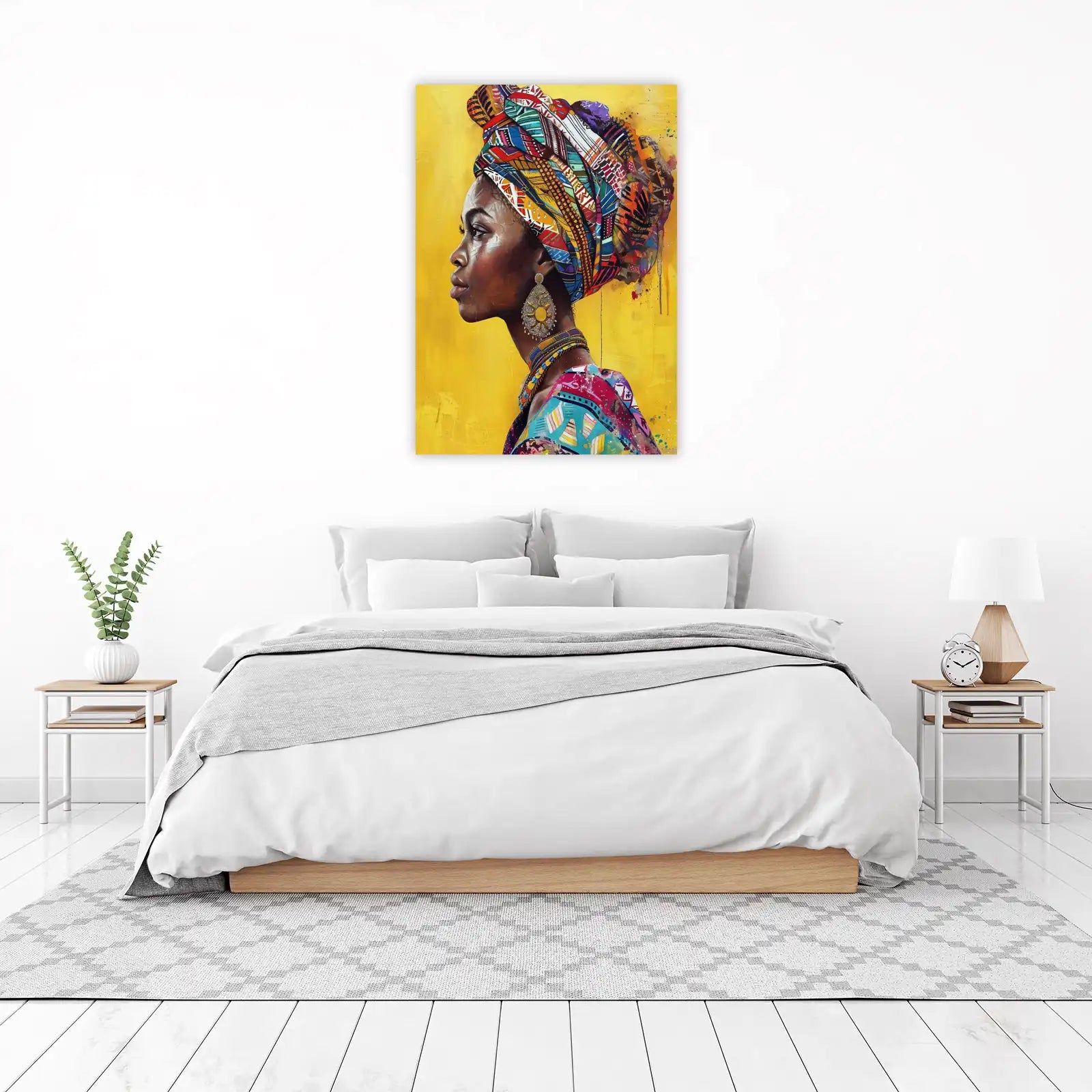 Vibrant African Woman Turban Wall Art