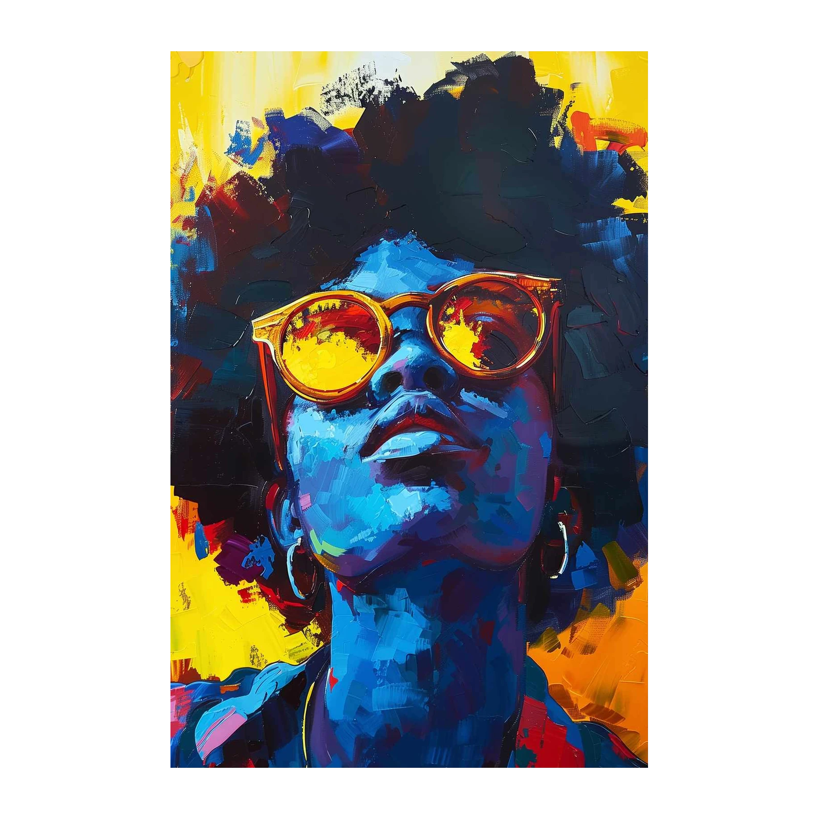 Vibrant Afro Woman Portrait Wall Art