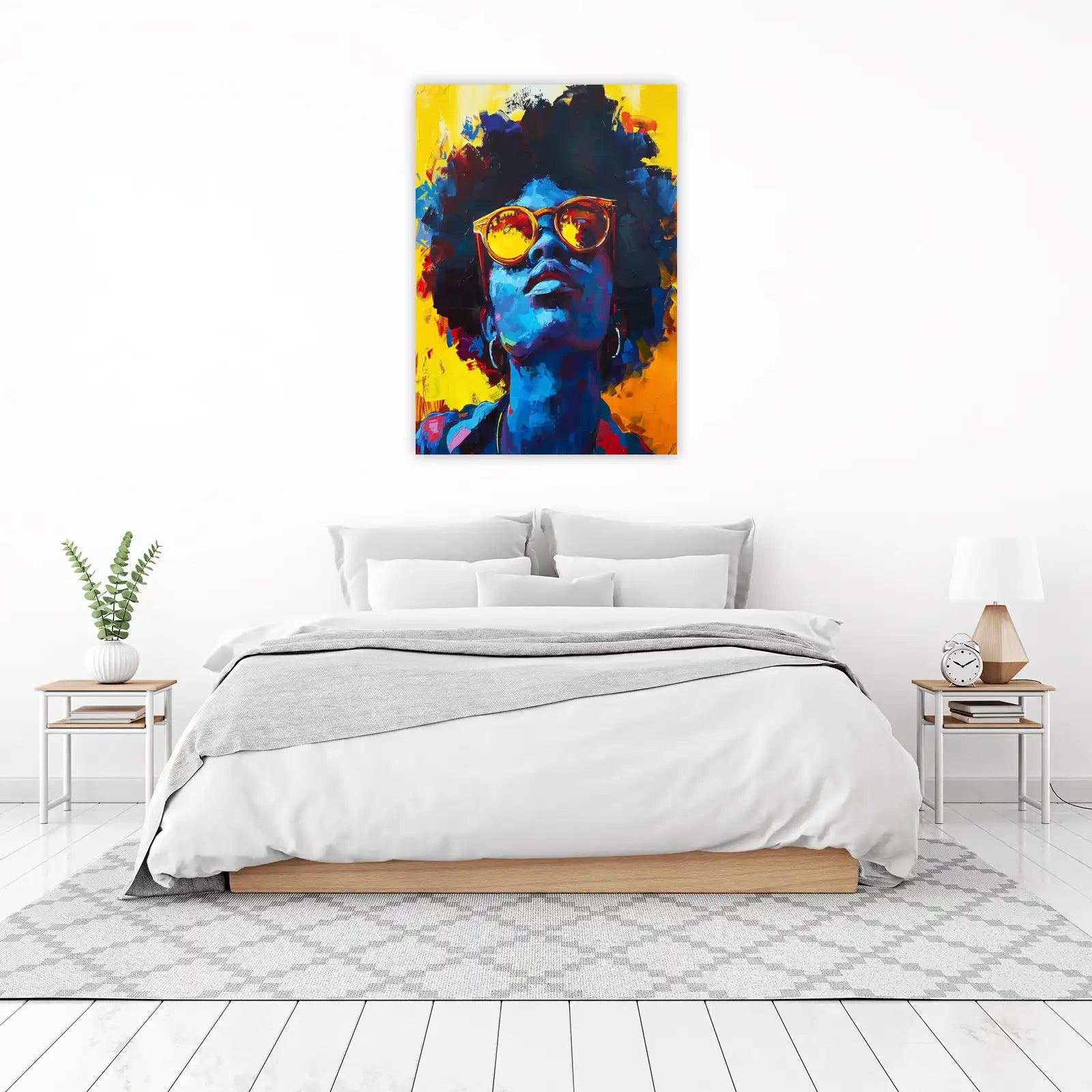 Vibrant Afro Woman Sunglasses Wall Art