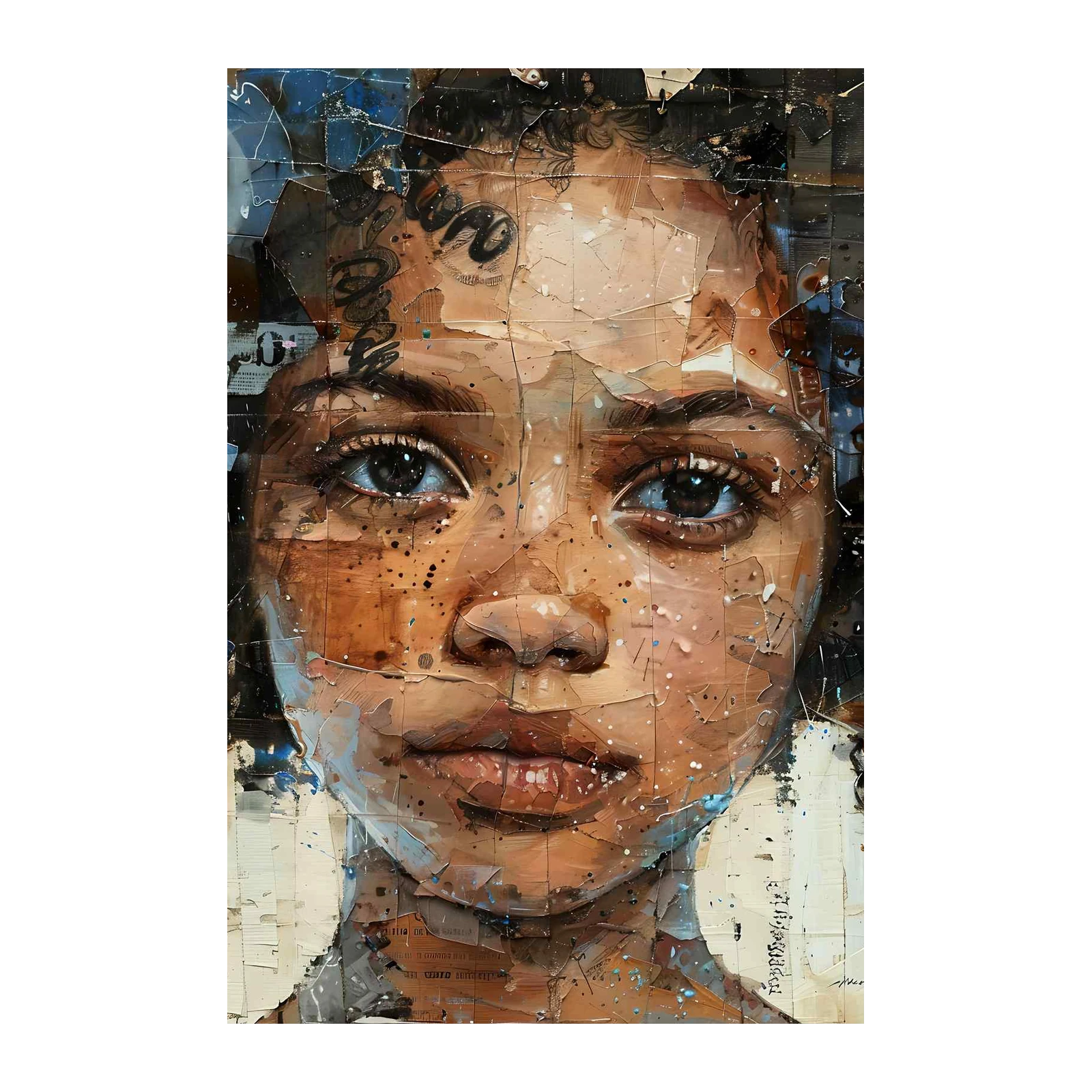 Captivating Portrait Mixed Media Wall Art