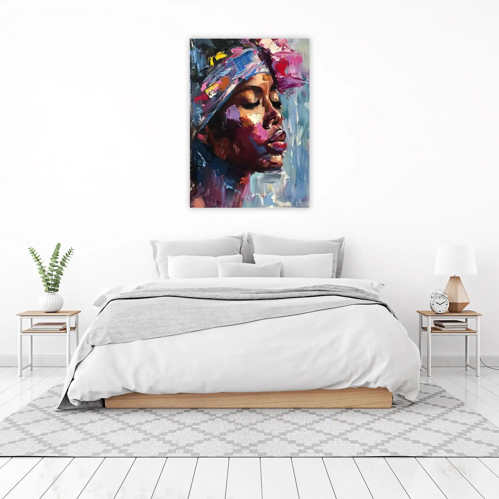Vibrant Portrait Oil Painting Wall Art