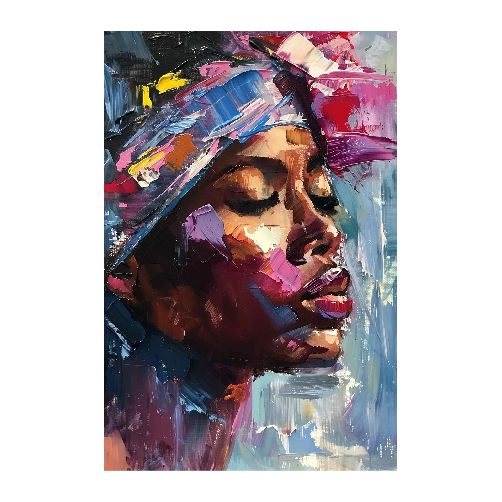 Vibrant Soul Portrait Oil Painting Wall Art