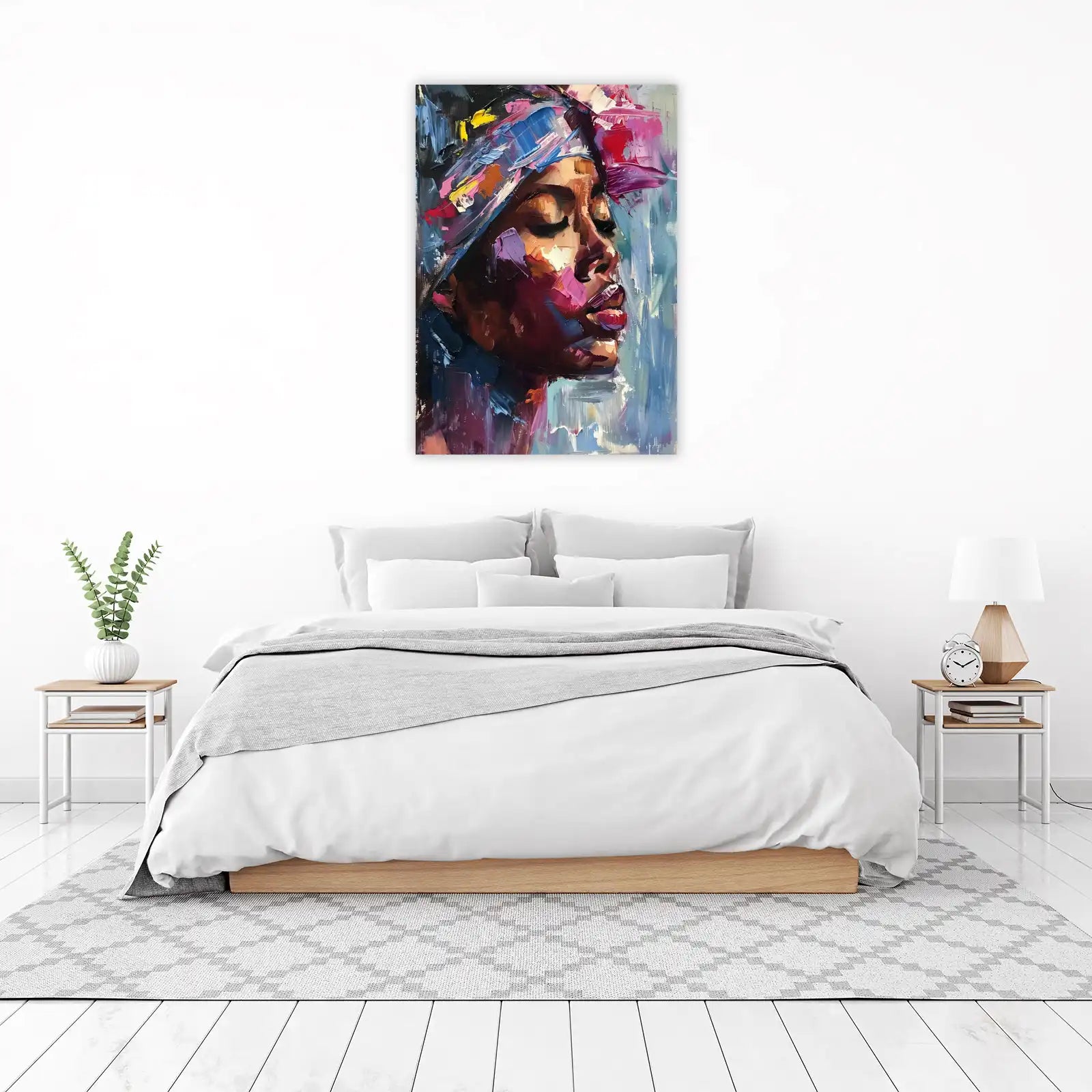 Vibrant Portrait Woman Abstract Wall Art