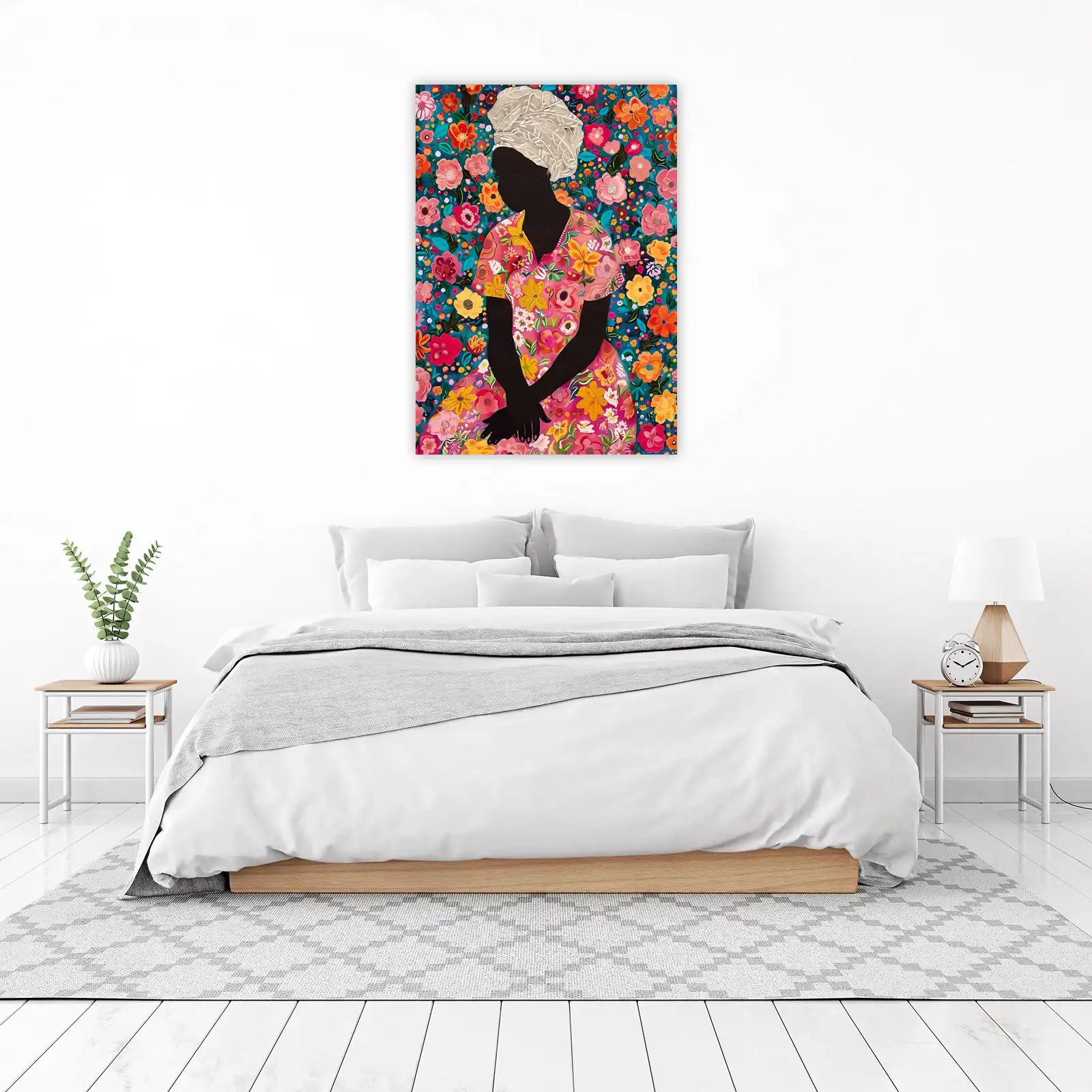 Vibrant Floral Woman Wall Art