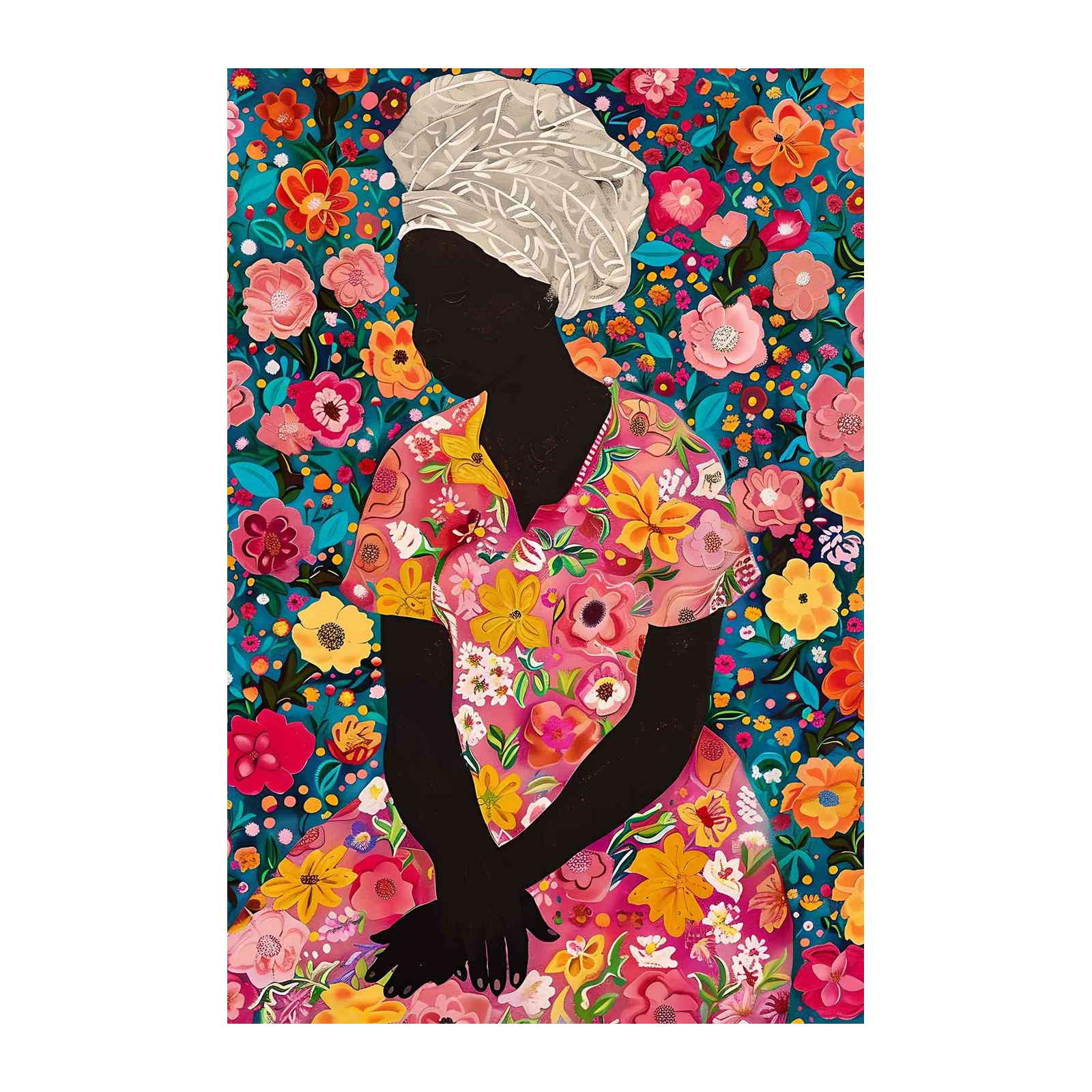 Vibrant Floral Portrait Wall Art Wall Art