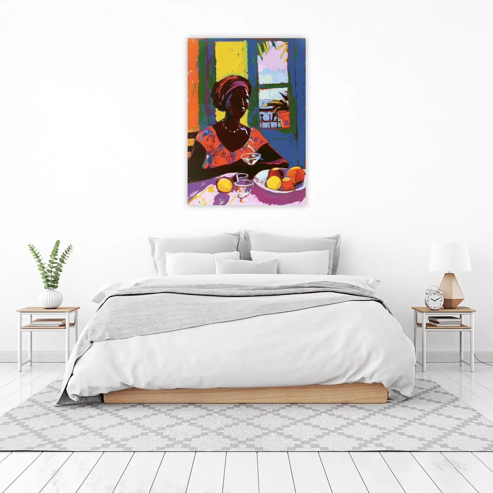 Vibrant Woman & Fruit Wall Art - Modern Wall Art